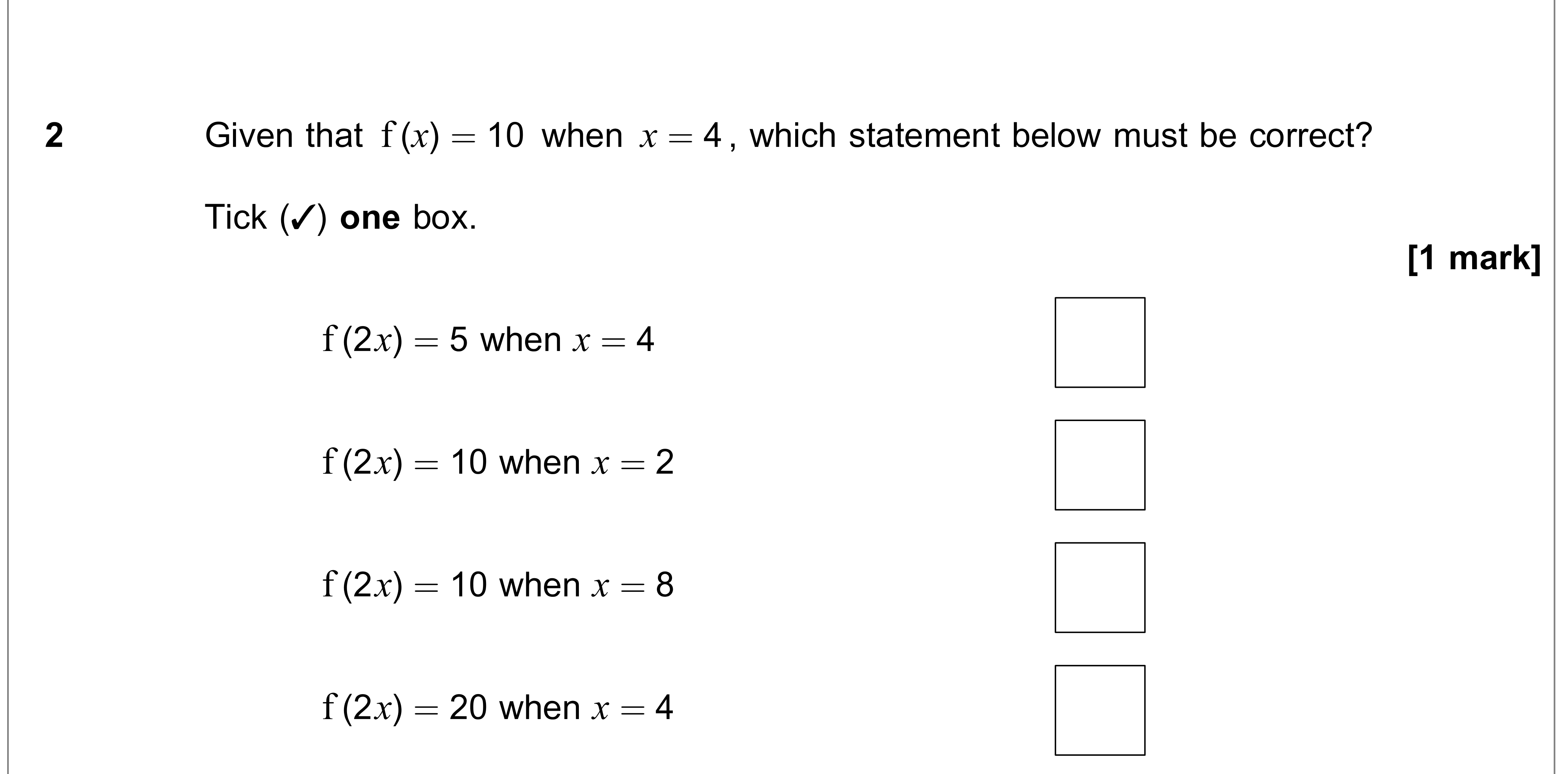 Question 2 — Graph Transformations — AQA AS Maths June 2020