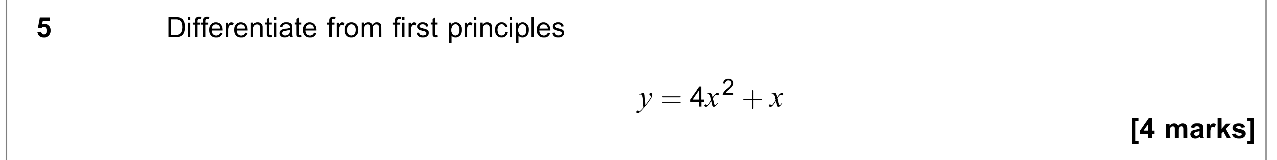 Question 5 — Differentiation — AQA AS Maths June 2020