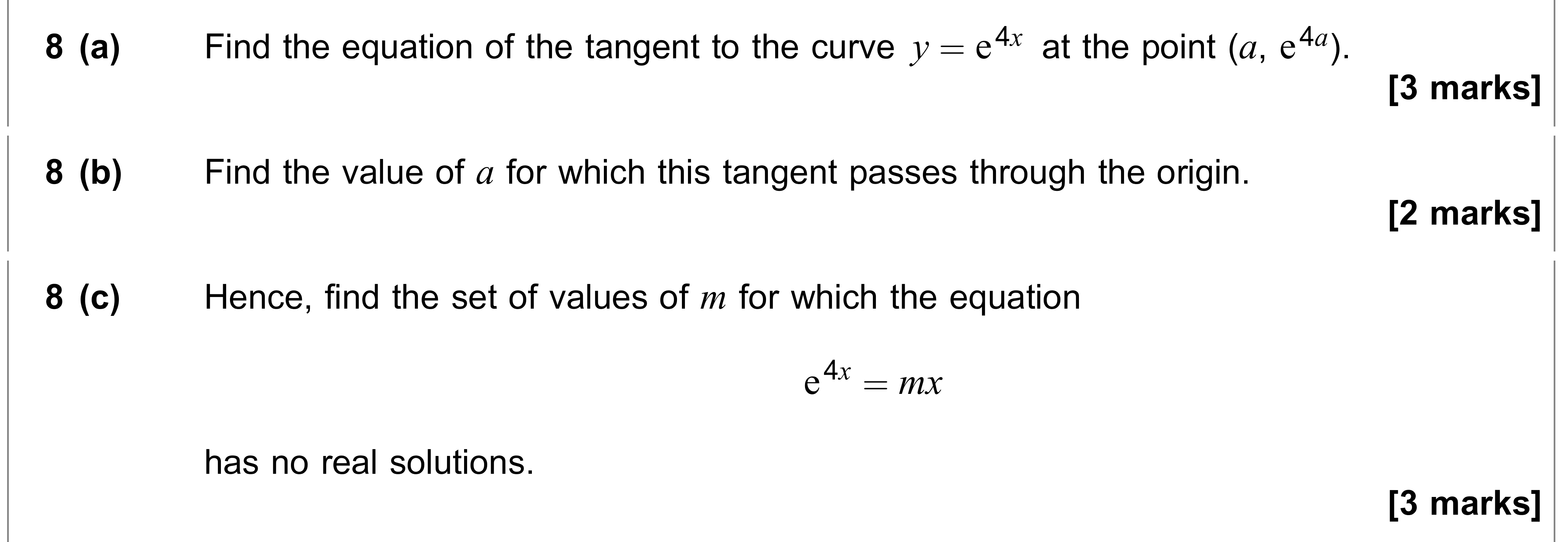 Question 8 — Differentiation — AQA AS Maths June 2020