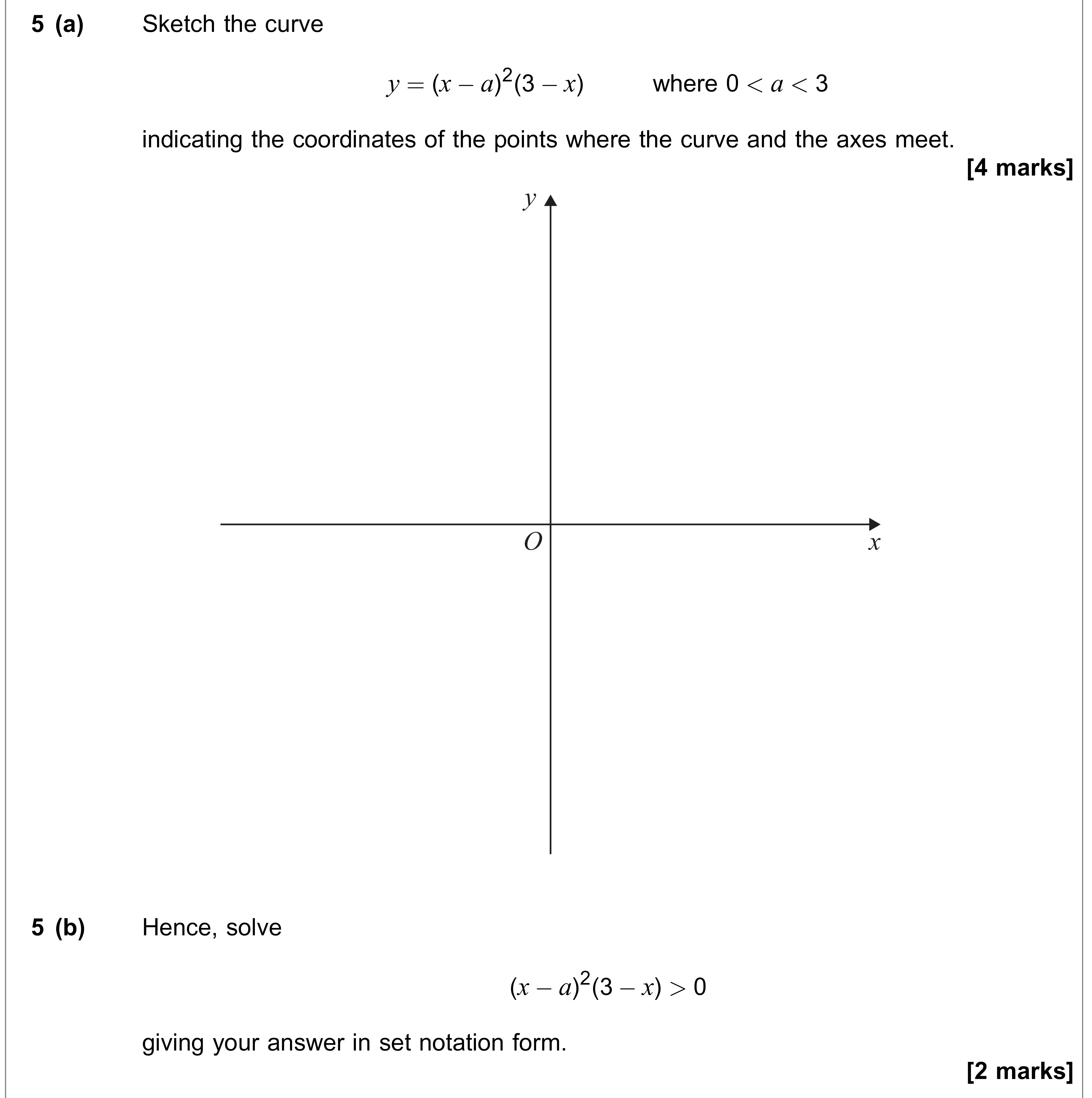 Question 5 — Graph Sketching, Inequalities — AQA AS Maths June 2021