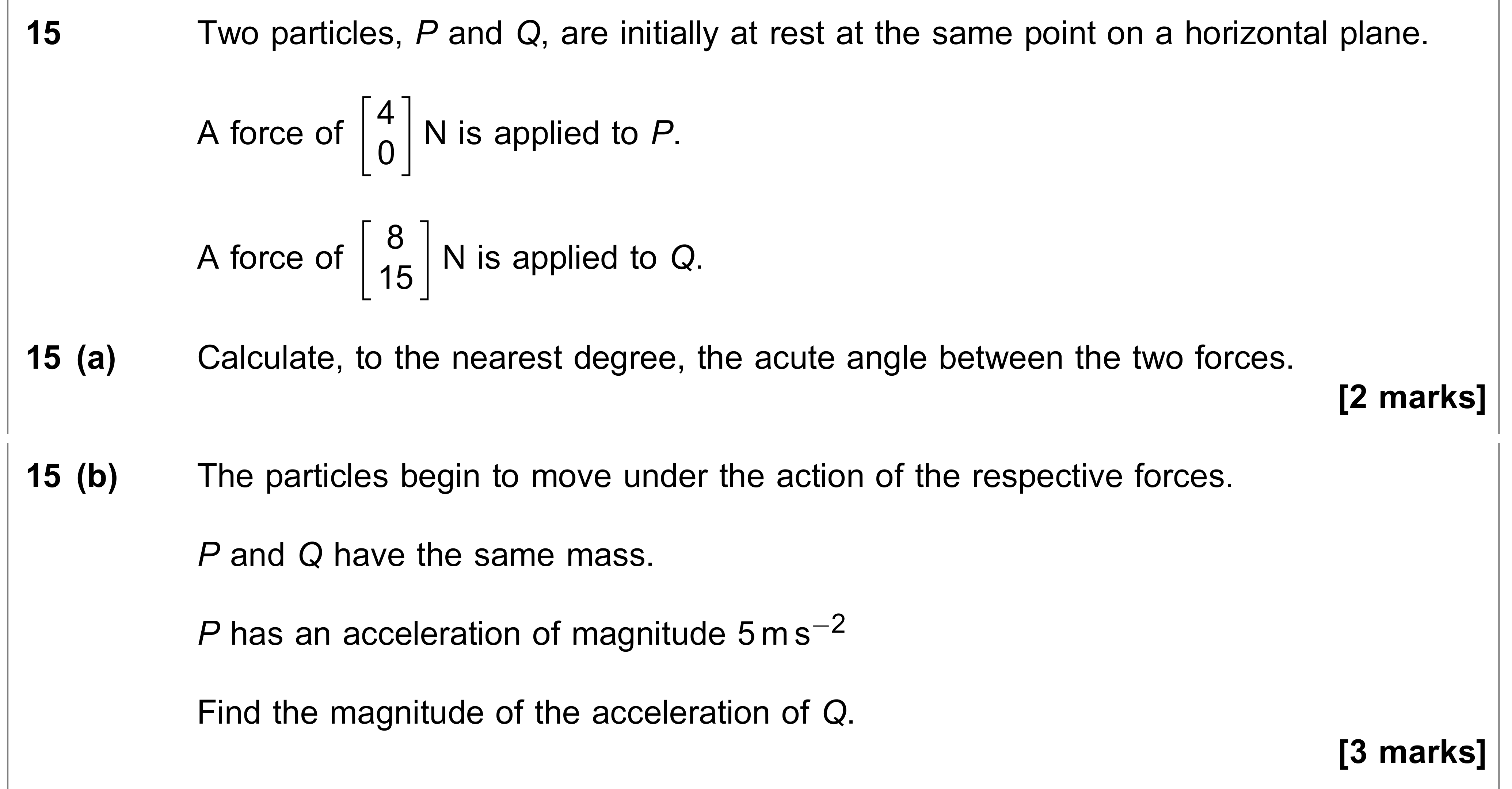Question 15 — Forces as Vectors — AQA AS Maths June 2022
