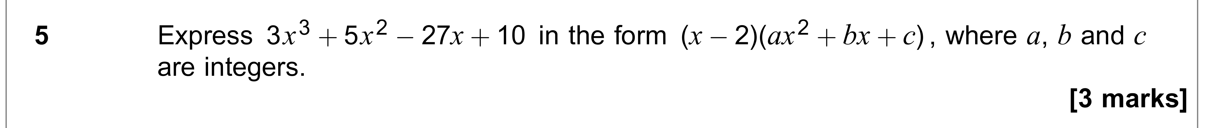 Question 5 — Algebra — AQA AS Maths June 2022