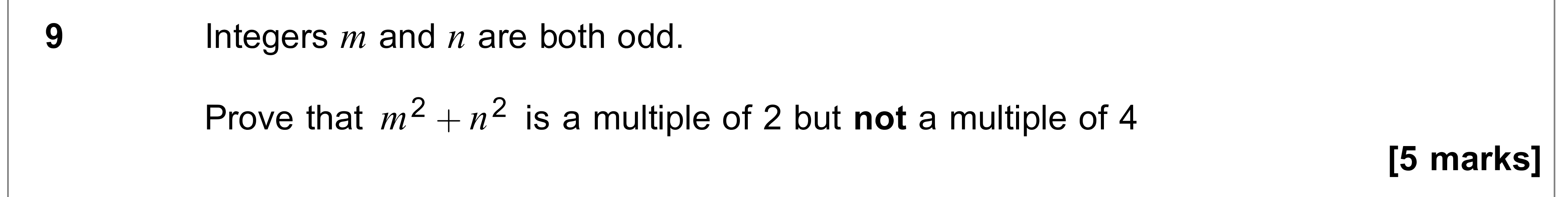 Question 9 — Proof — AQA AS Maths June 2022