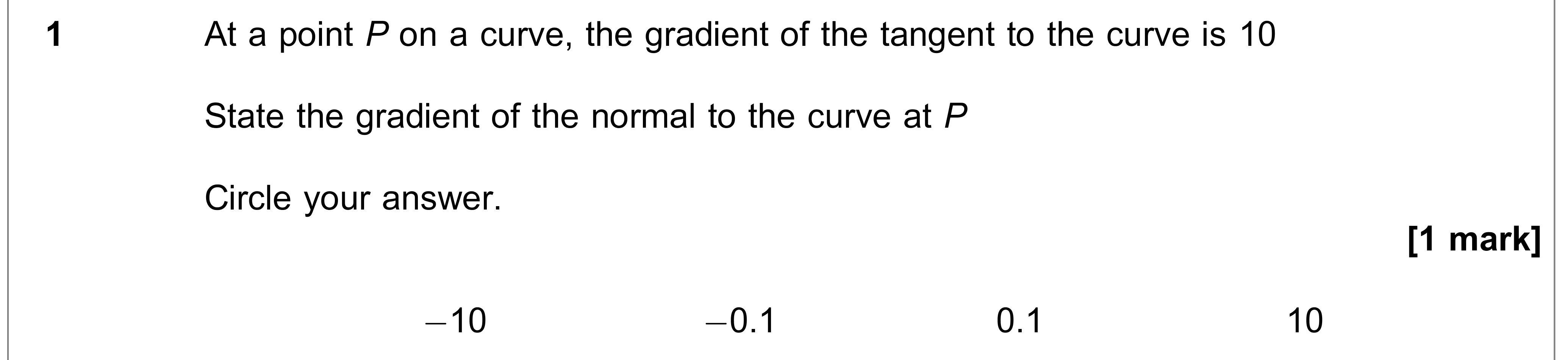 Question 1 — Straight Line Graphs — AQA AS Maths June 2023
