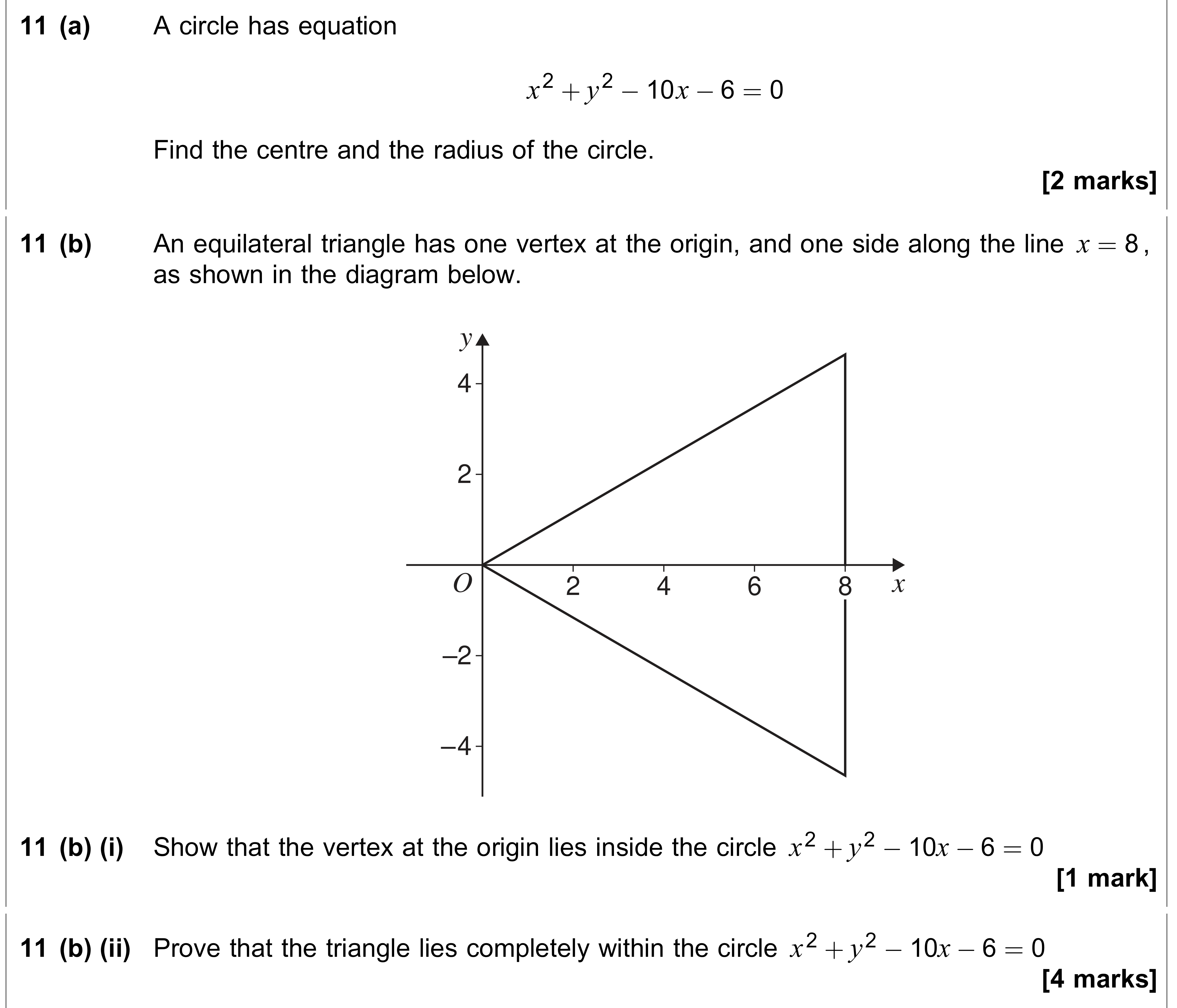 Question 11 — Circles, Triangles — AQA AS Maths June 2023