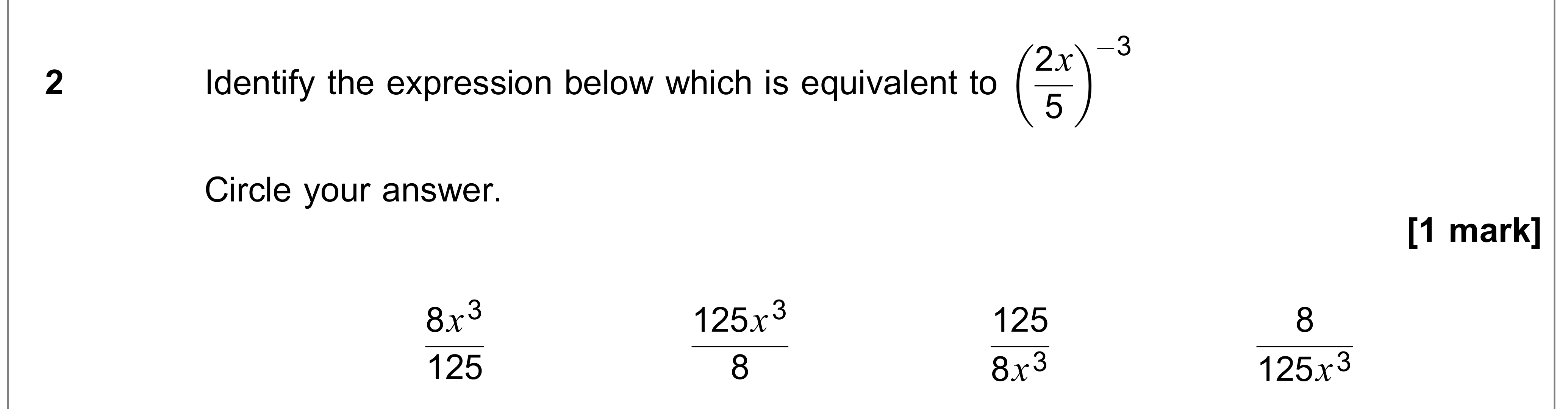 Question 2 — Indices and Surds — AQA AS Maths June 2023