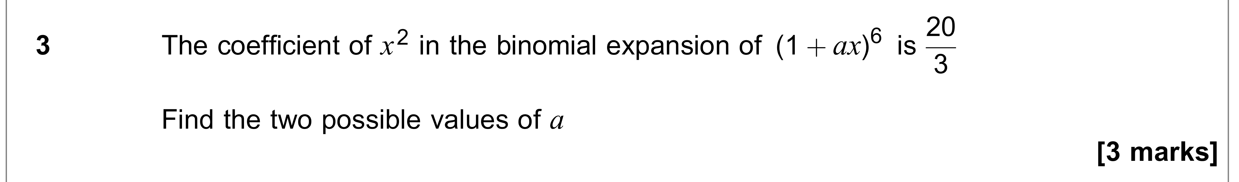 Question 3 — Binomial Expansion — AQA AS Maths June 2023