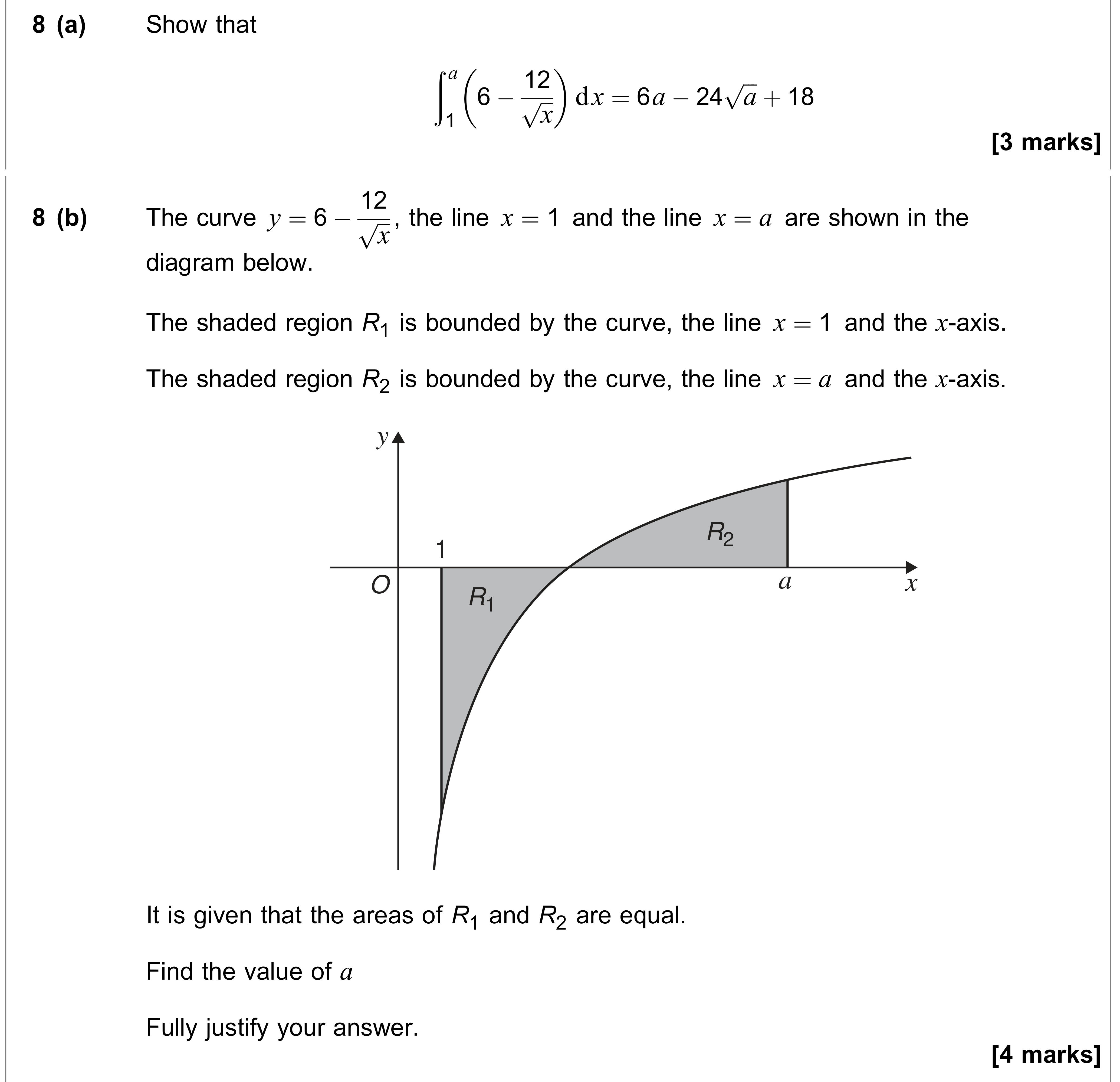 Question 8 — Integration — AQA AS Maths June 2023