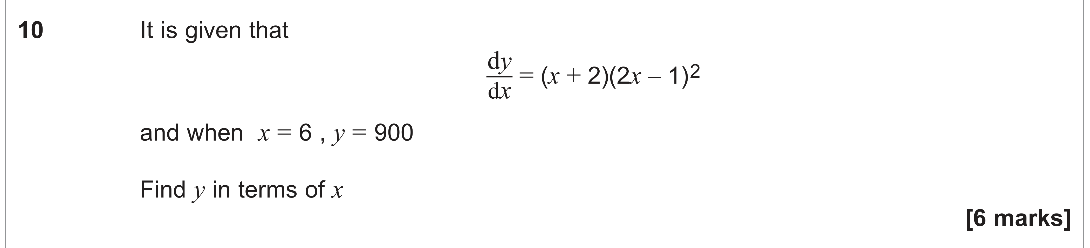Question 10 — Integration — AQA AS Maths June 2024