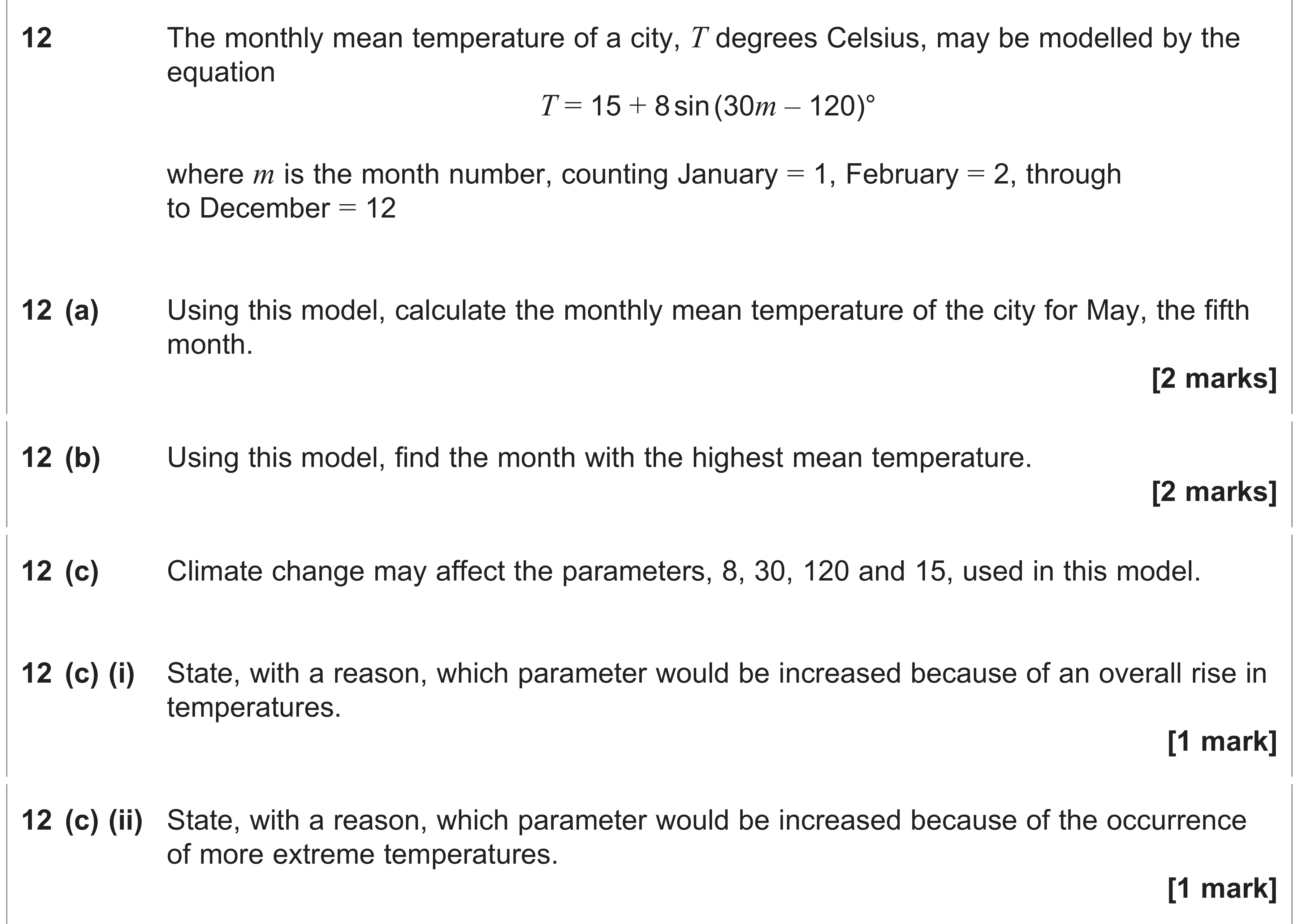 Question 12 — Trig — AQA AS Maths June 2024