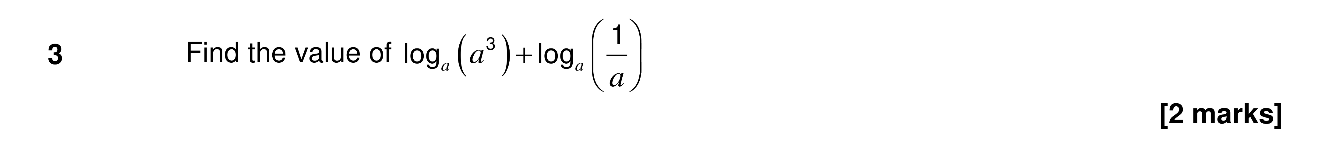 Question 3 — Logarithms — AQA AS Maths Specimen 2017