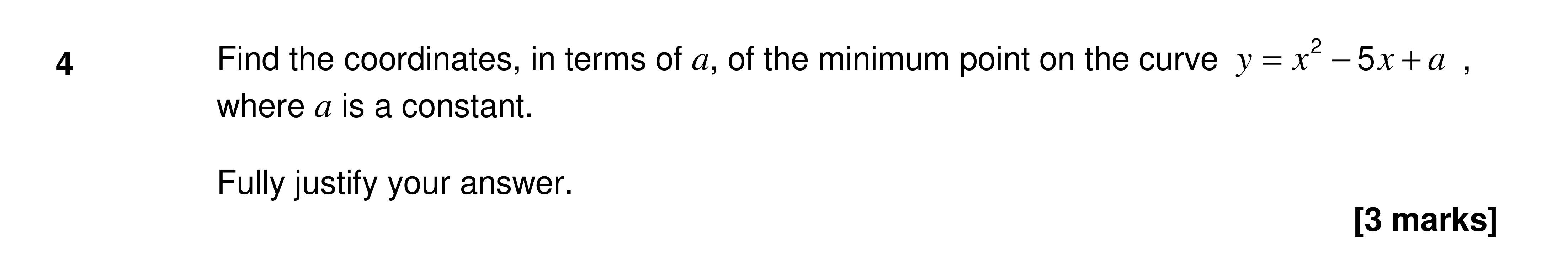 Question 4 — Differentiation — AQA AS Maths Specimen 2017