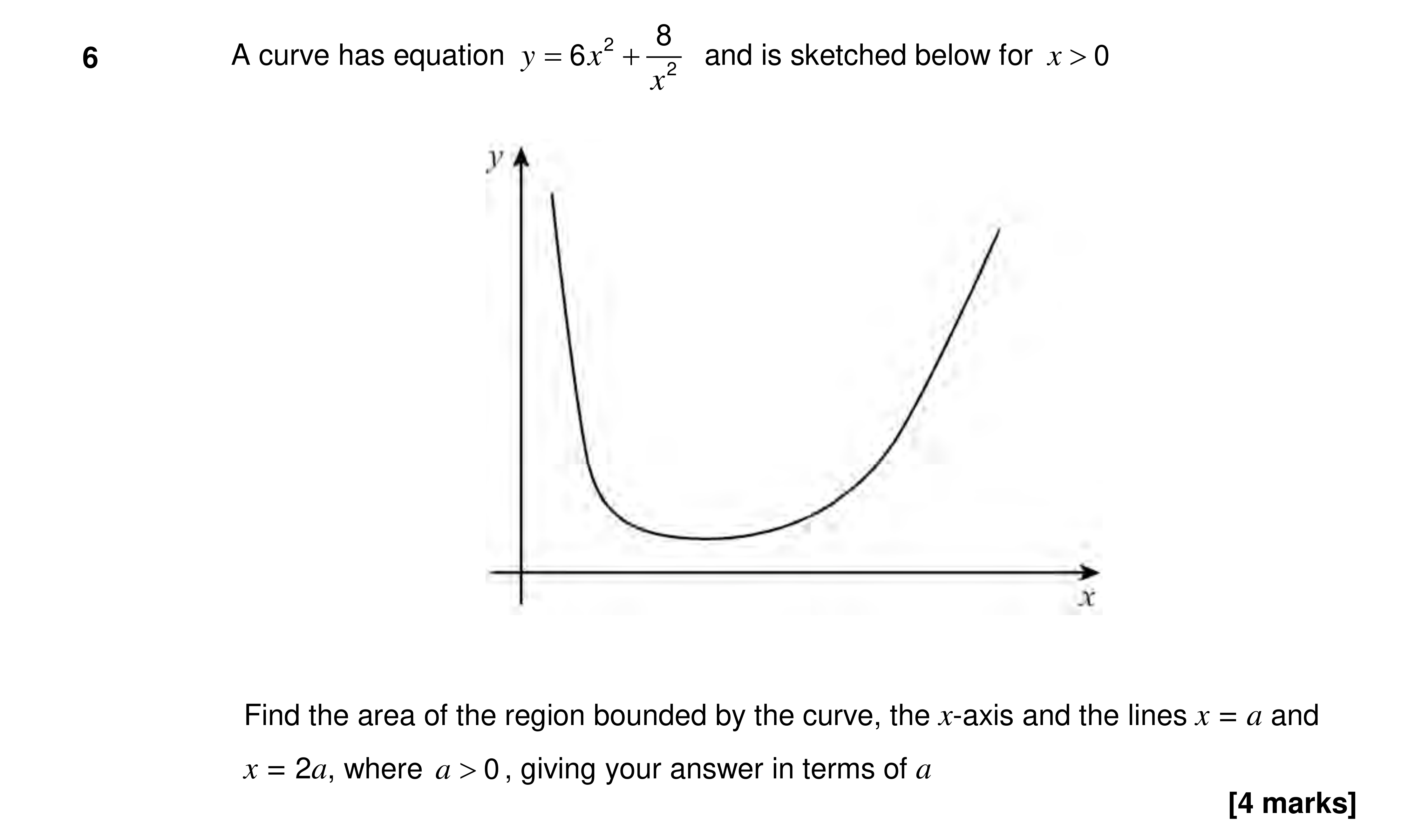 Question 6 — Integration — AQA AS Maths Specimen 2017