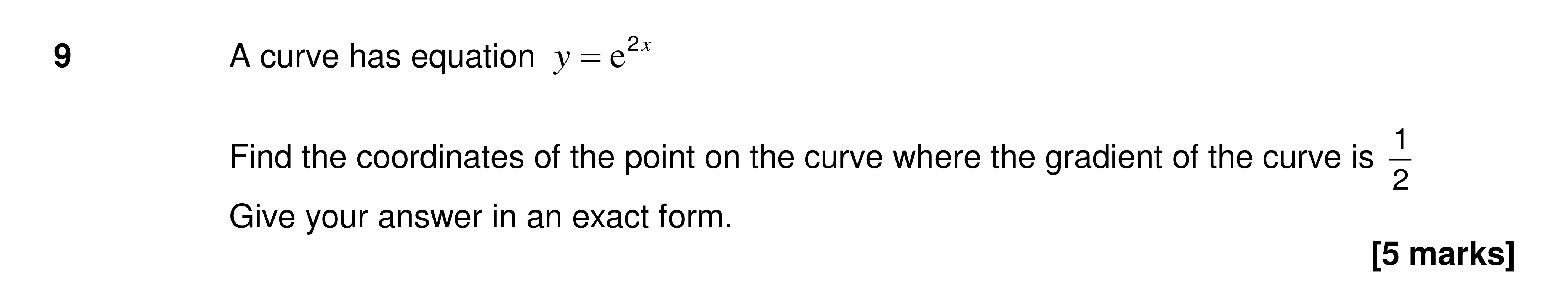 Question 9 — Differentiation — AQA AS Maths Specimen 2017