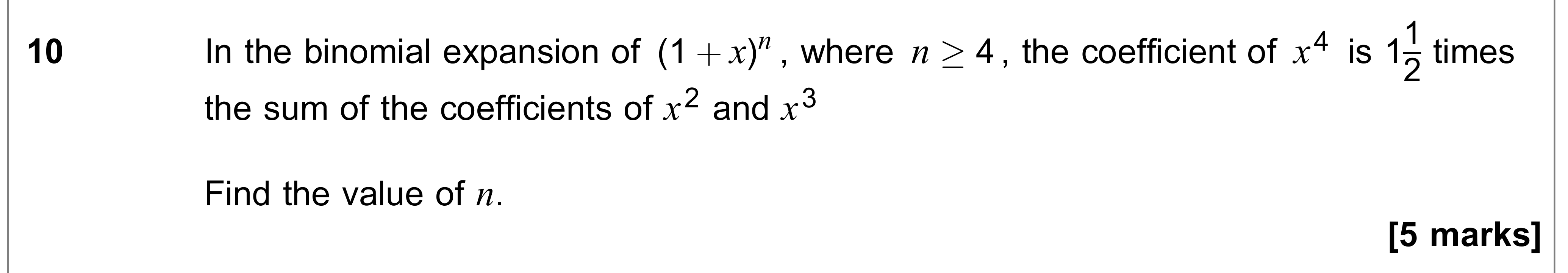 Question 10 — Binomial Expansion — AQA AS Maths June 2018