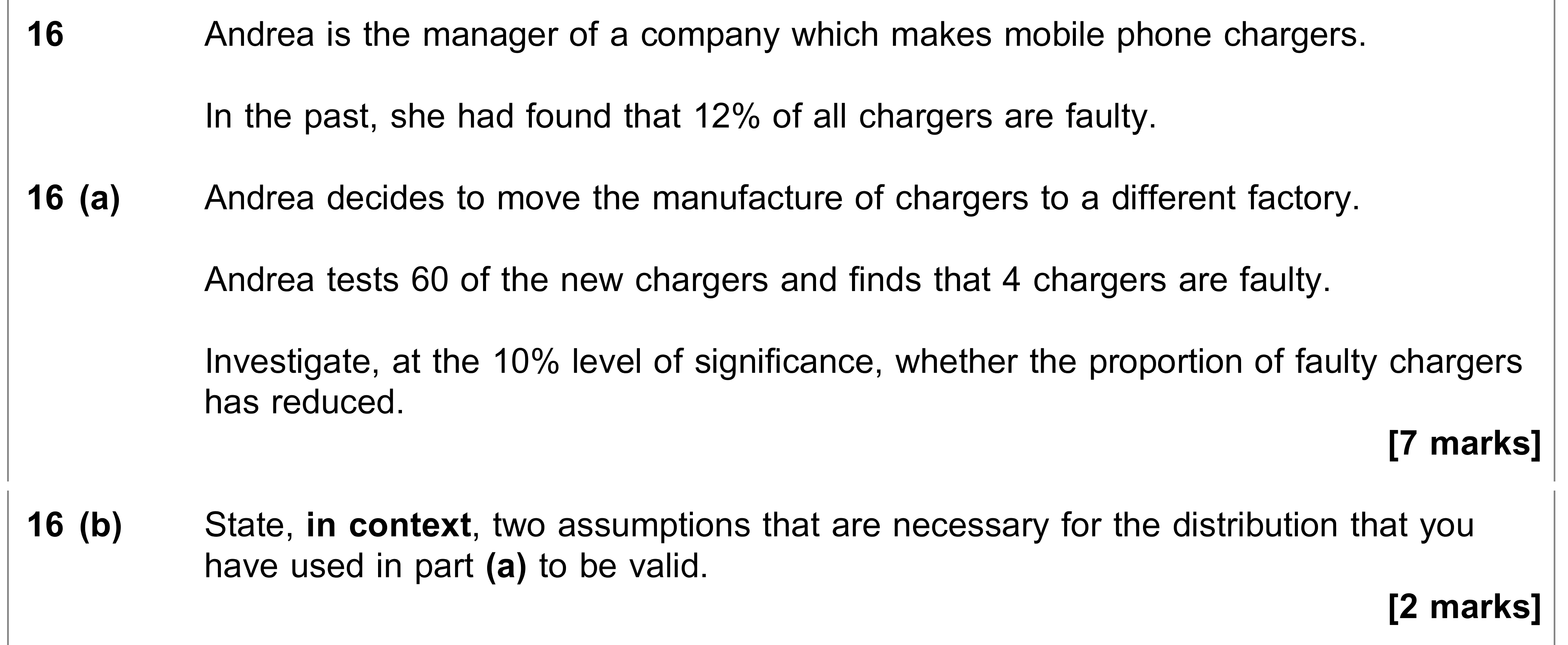 Question 16 — Binomial Distribution, Hypothesis Testing — AQA AS Maths June 2019