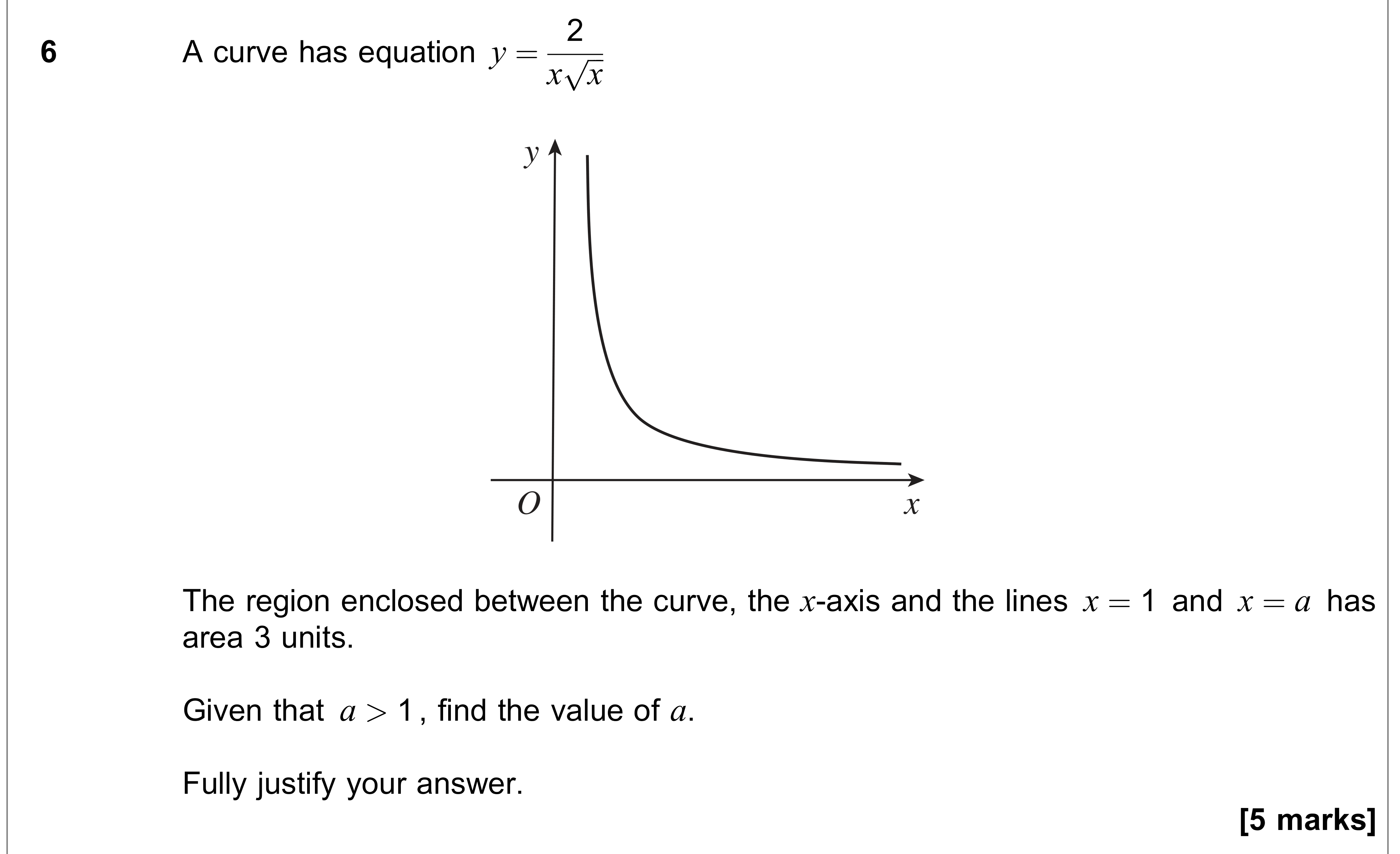 Question 6 — Integration — AQA AS Maths June 2019