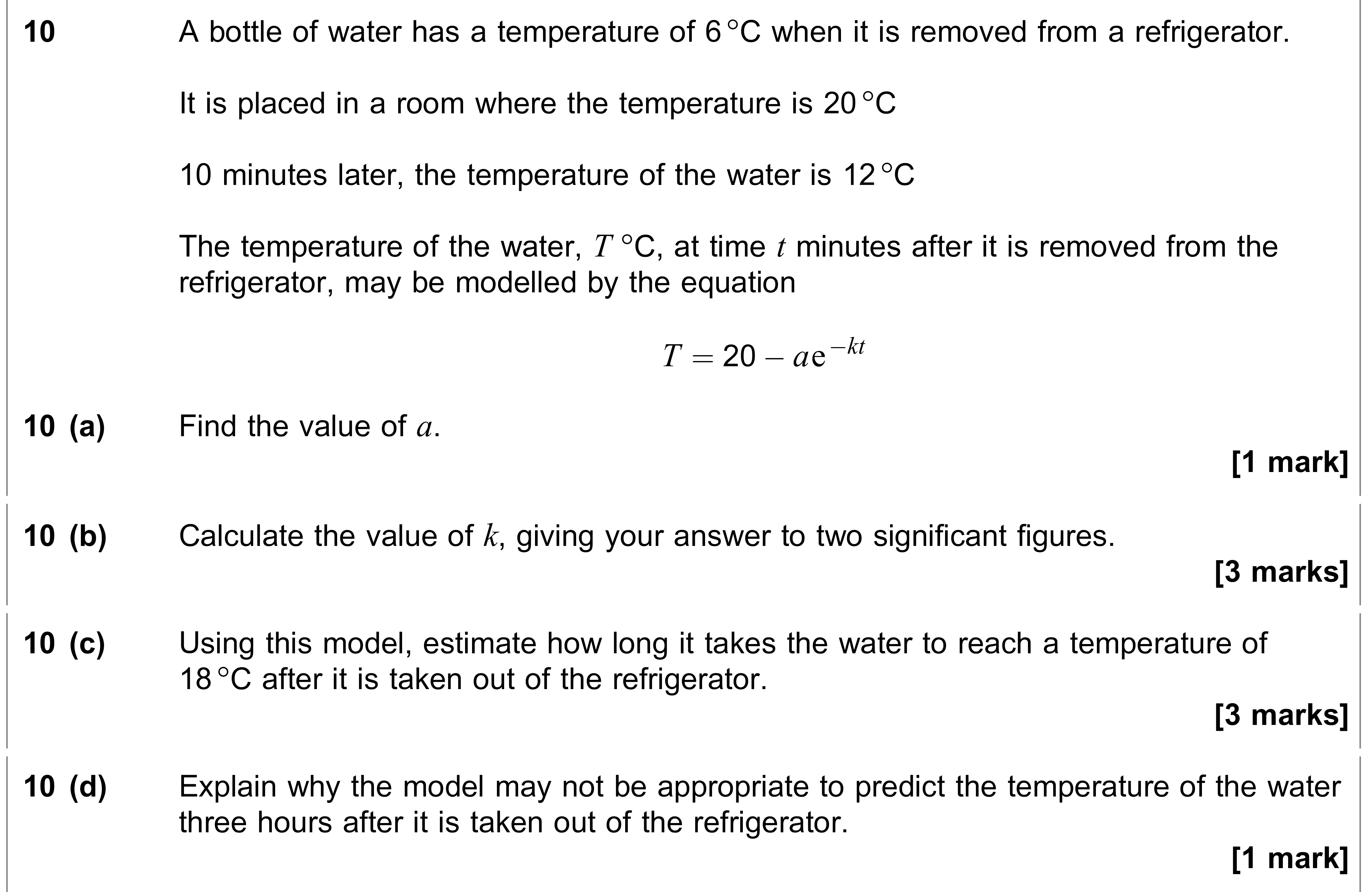 Question 10 — Exponentials — AQA AS Maths June 2022