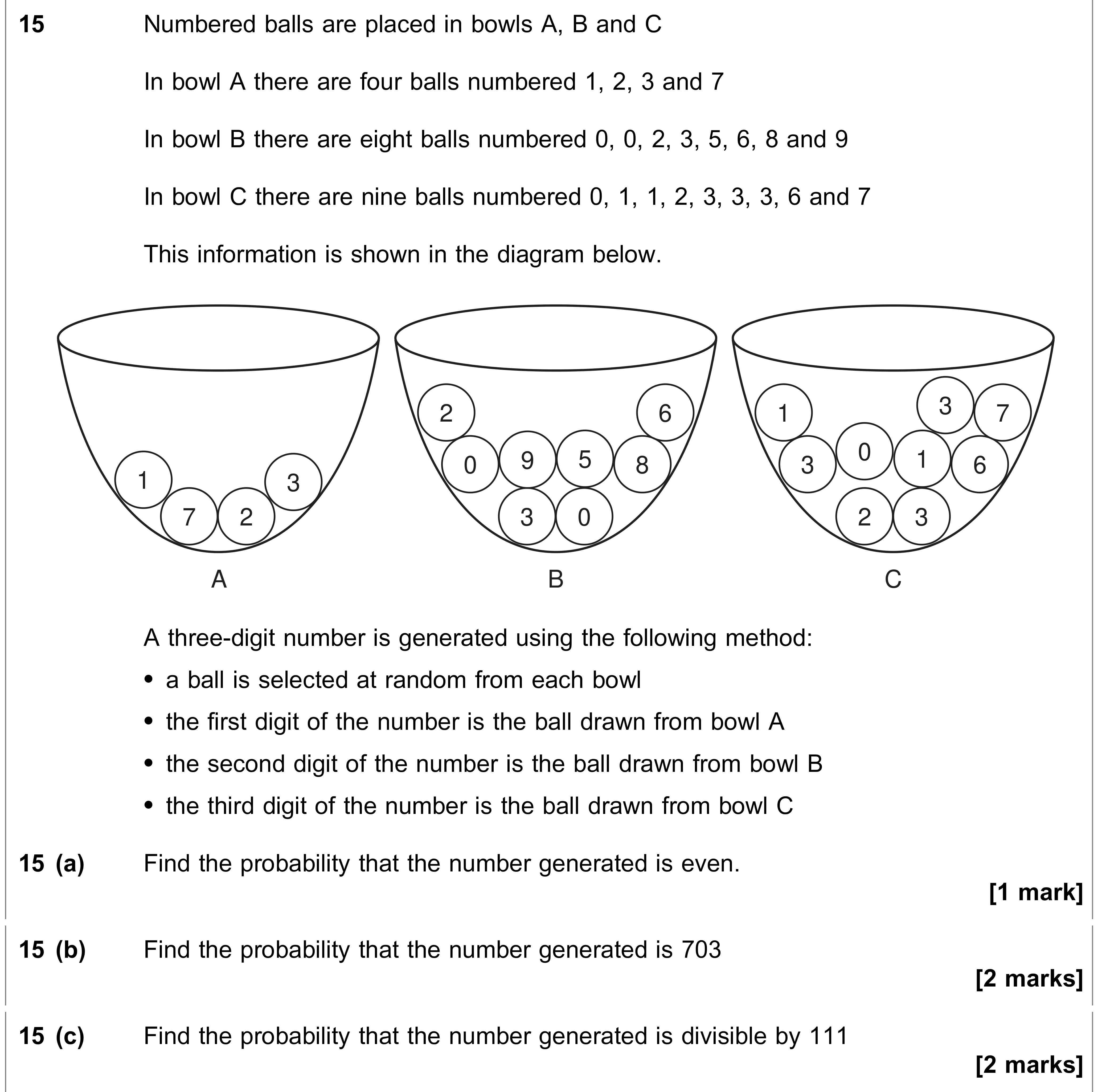 Question 15 — Probability — AQA AS Maths June 2023