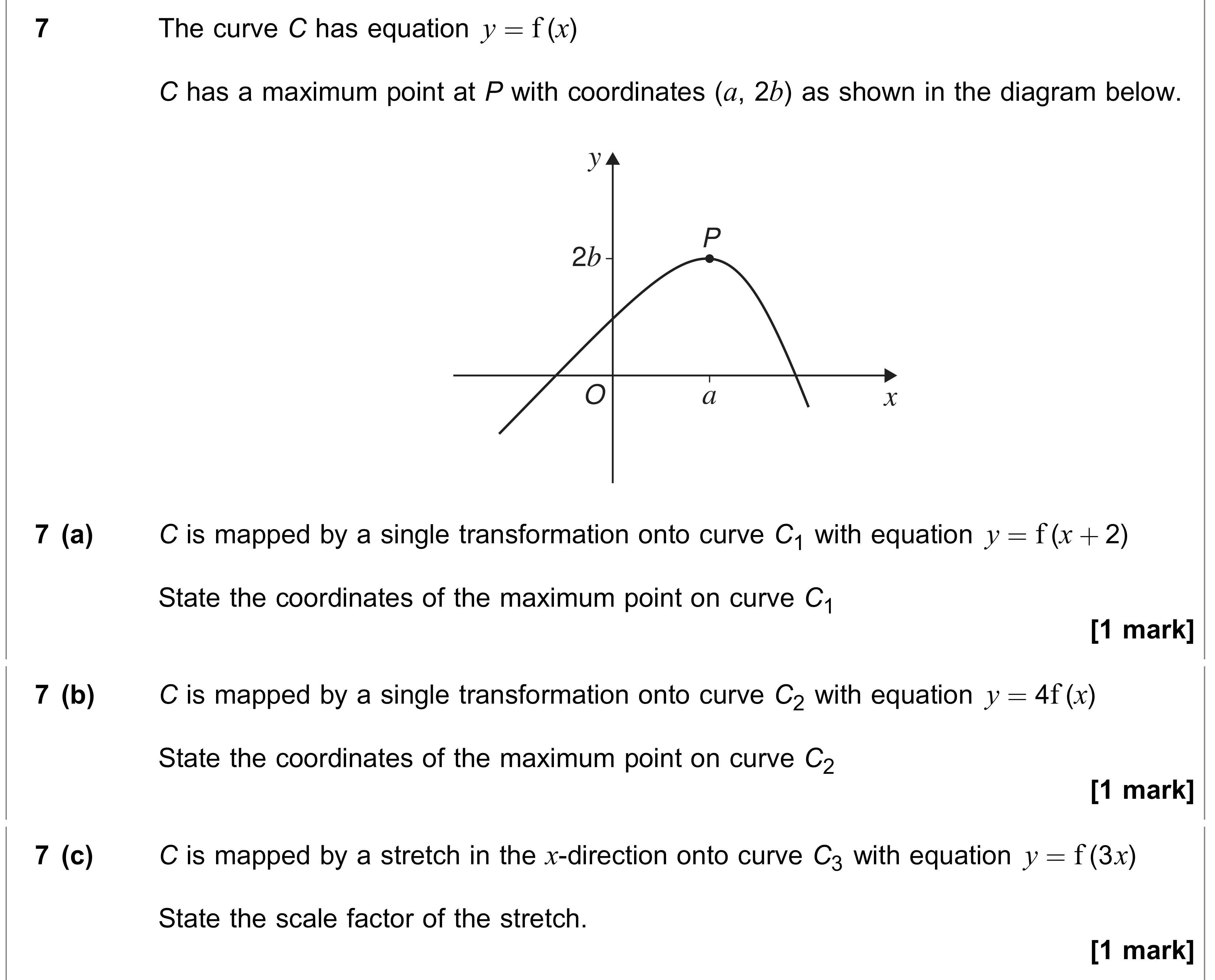 Question 7 — Graph Transformations — AQA AS Maths June 2023