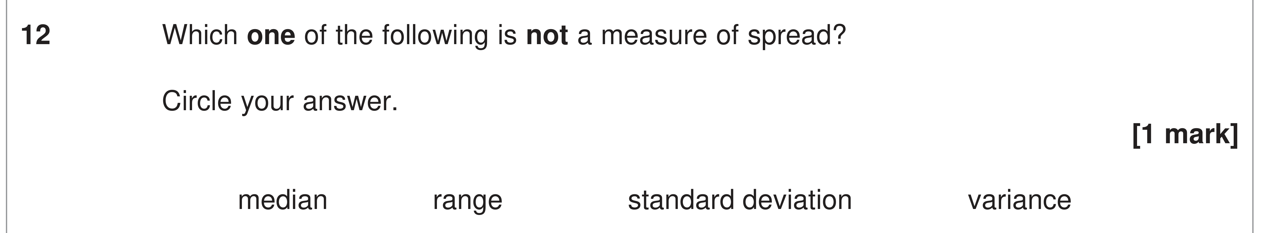 Question 12 — Measures of Spread — AQA AS Maths June 2024