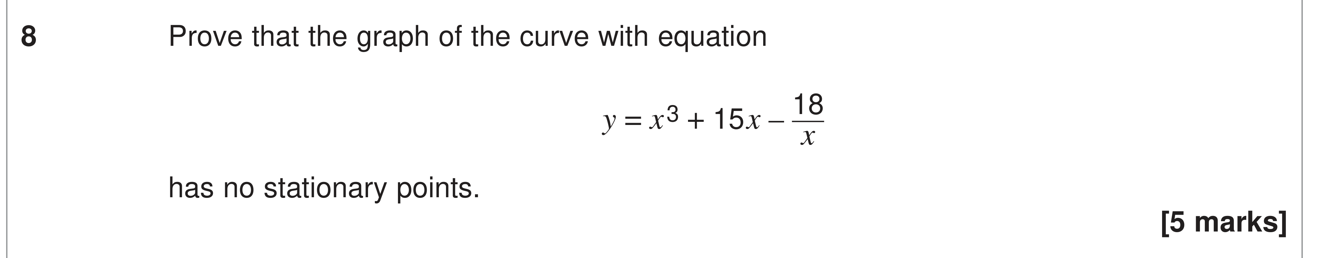 Question 8 — Differentiation — AQA AS Maths June 2024