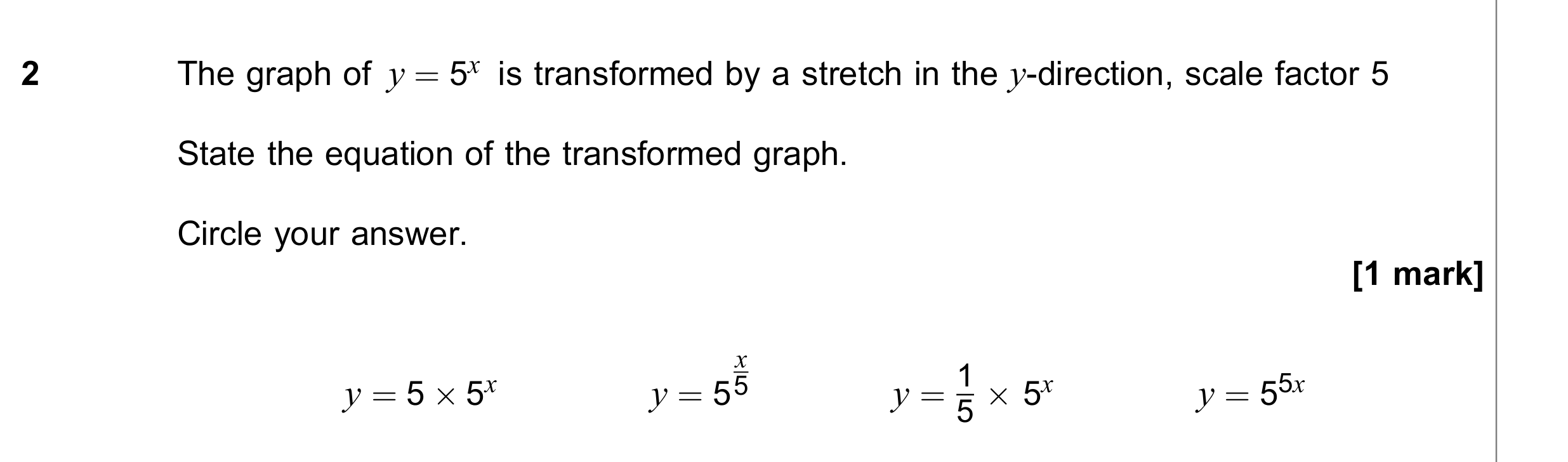 Question 2 — Graph Transformations, Graph Sketching and Transformations — AQA June 2018