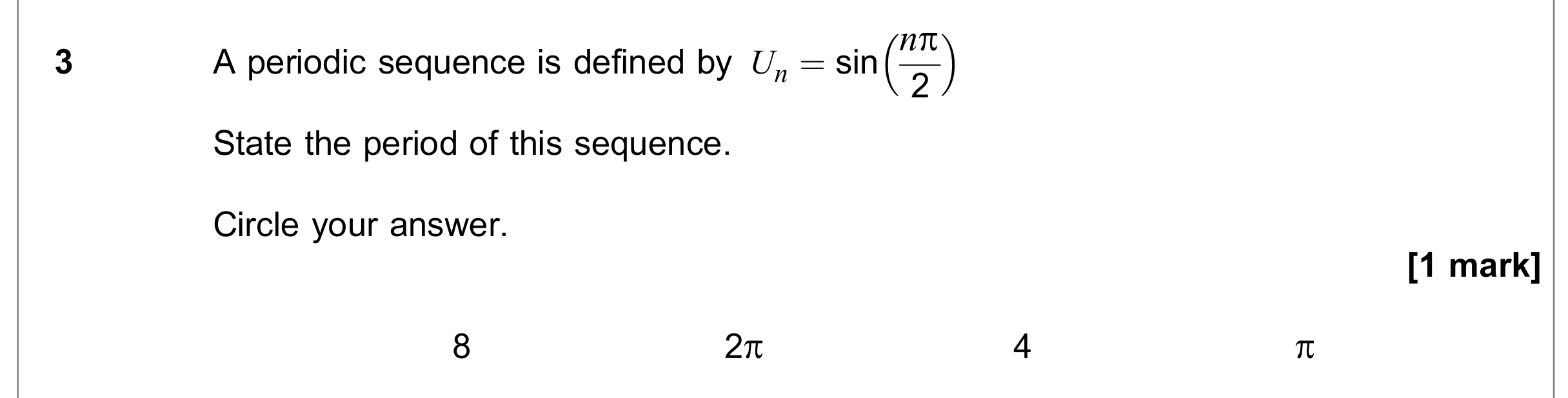 Question 3 — Recurrence Relations — AQA June 2018