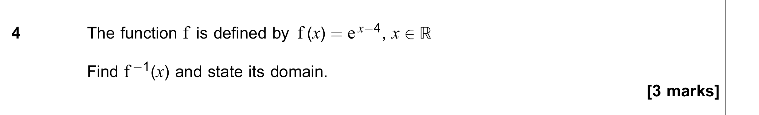 Question 4 — Functions — AQA June 2018