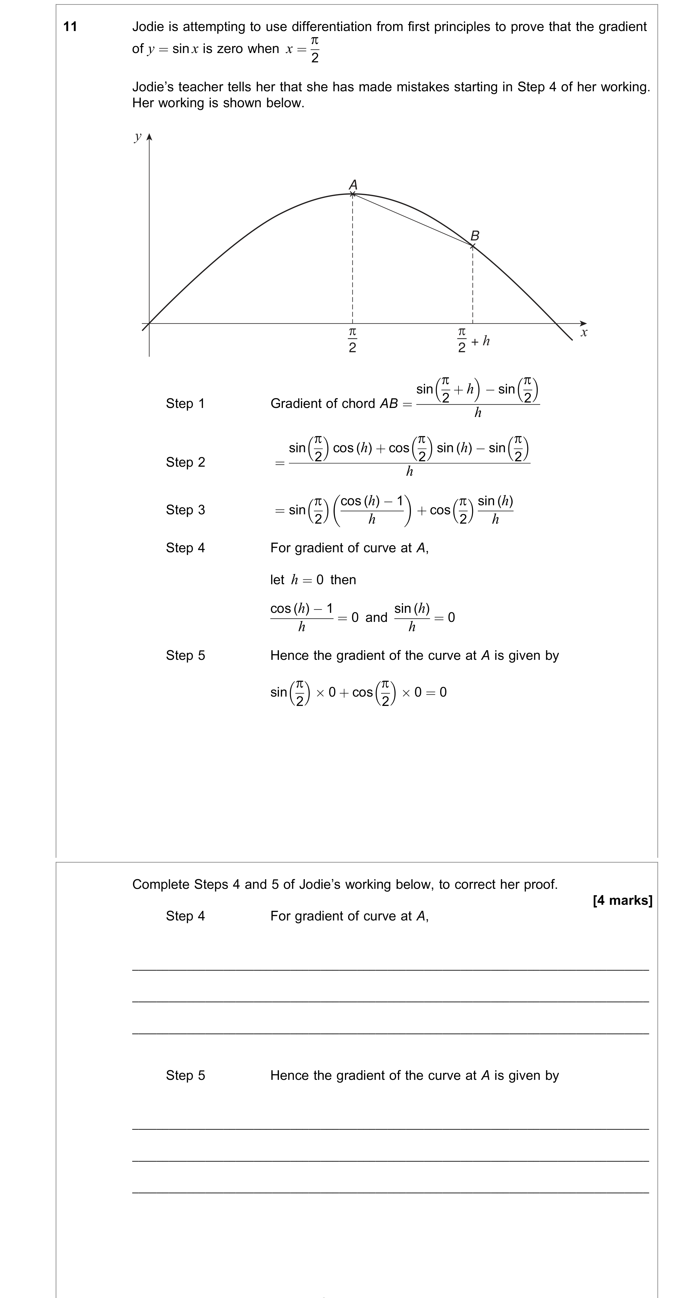 Question 11 — Differentiation — AQA June 2019