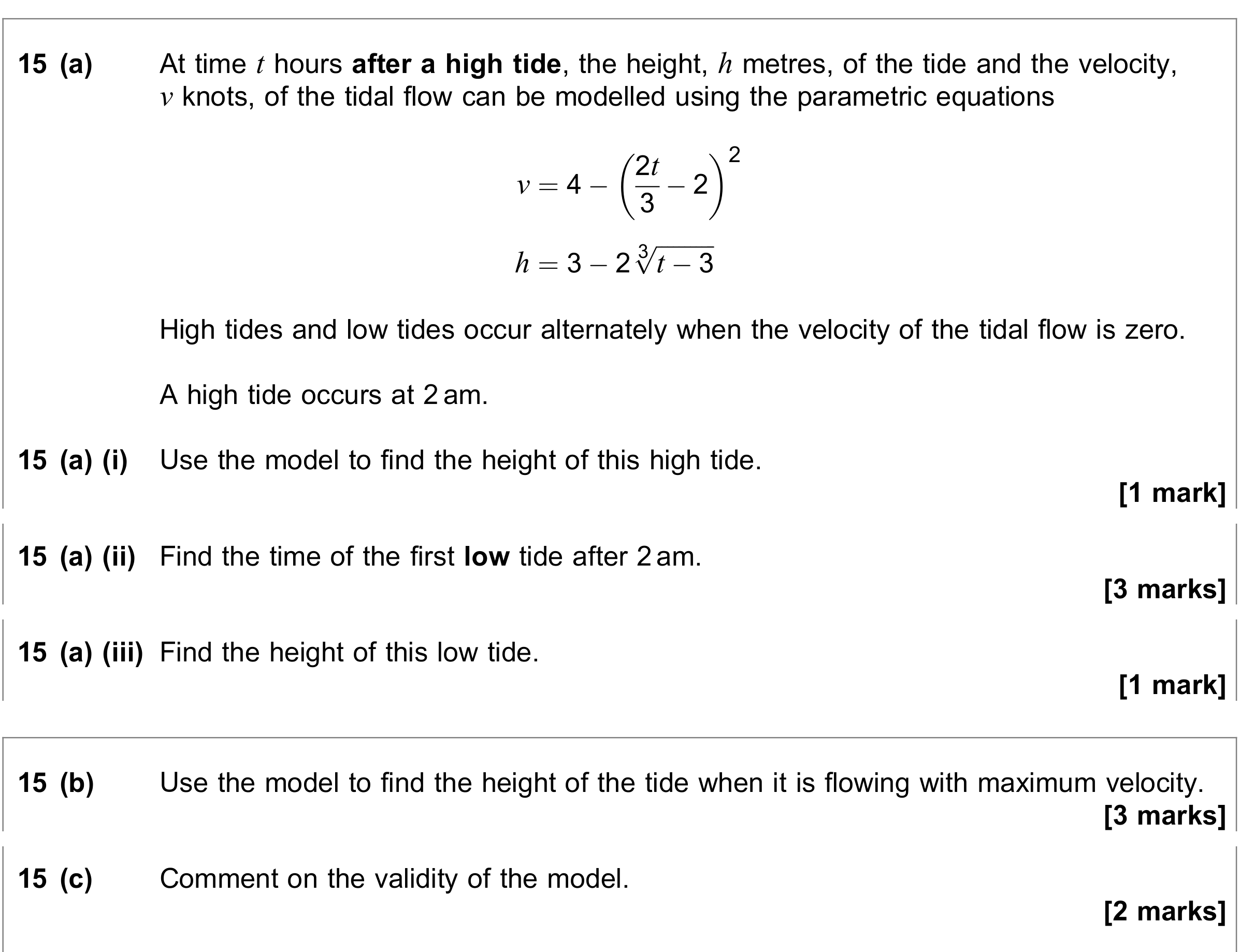 Question 15 — Parametric Equations — AQA June 2019