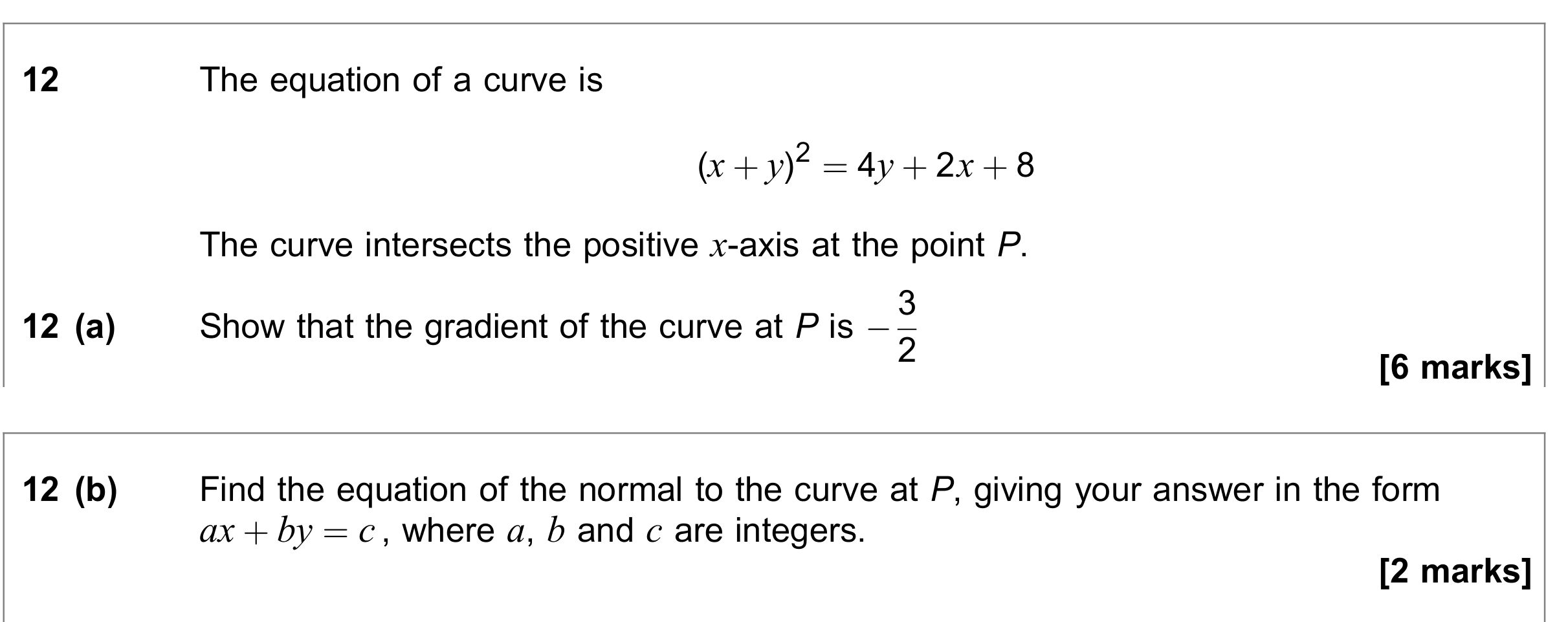 Question 12 — Differentiation — AQA June 2021