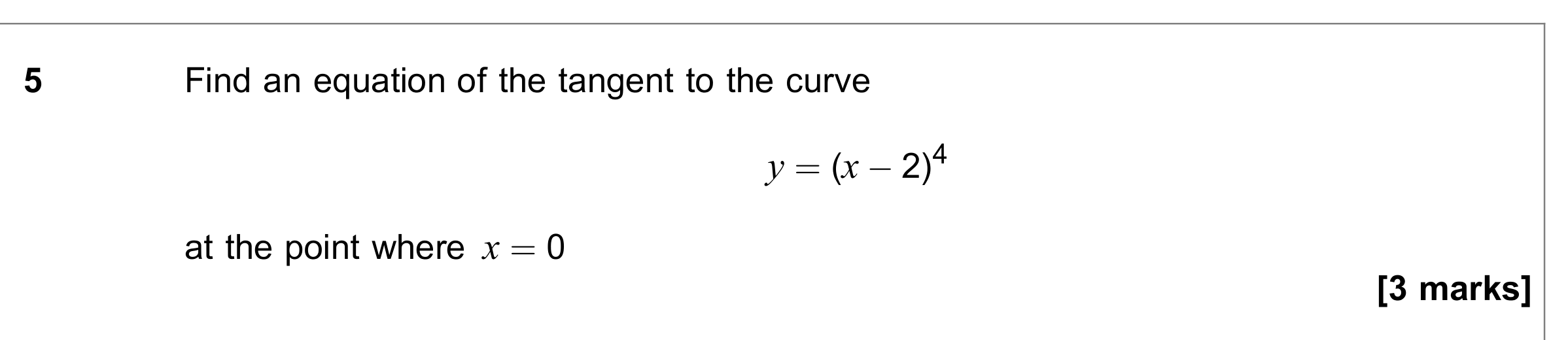 Question 5 — Differentiation — AQA June 2022