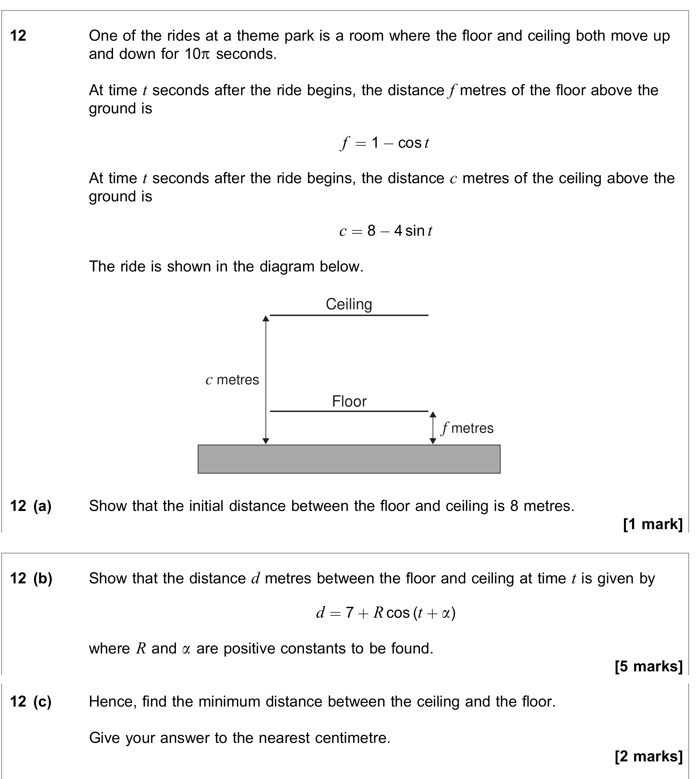 Question 12 — Parametric Equations, Trig — AQA June 2023