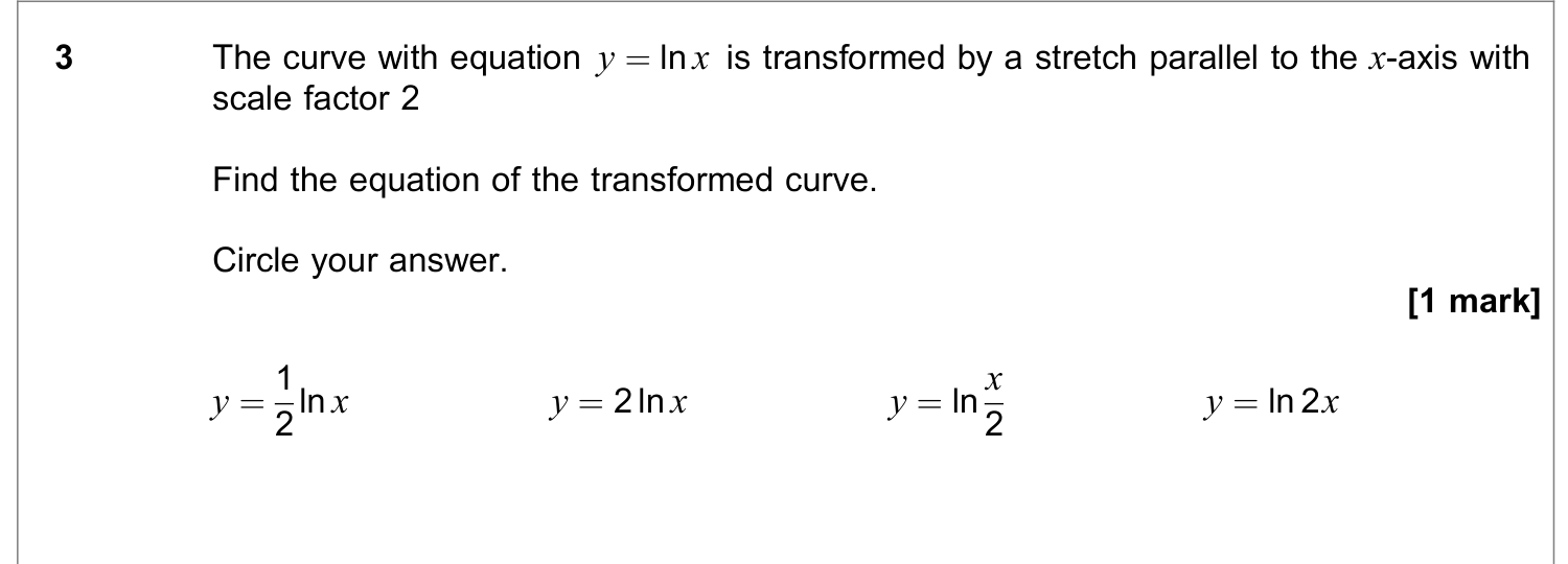 Question 3 — Graph Transformations — AQA June 2023