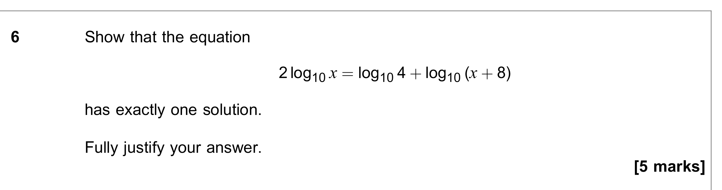 Question 6 — Logarithms — AQA June 2023