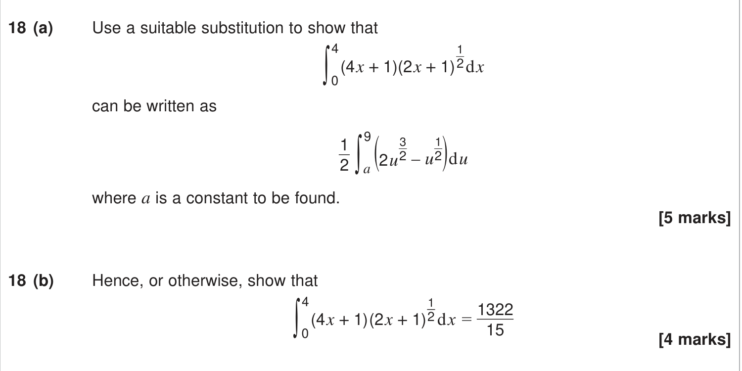 Question 18 — Integration — AQA June 2024