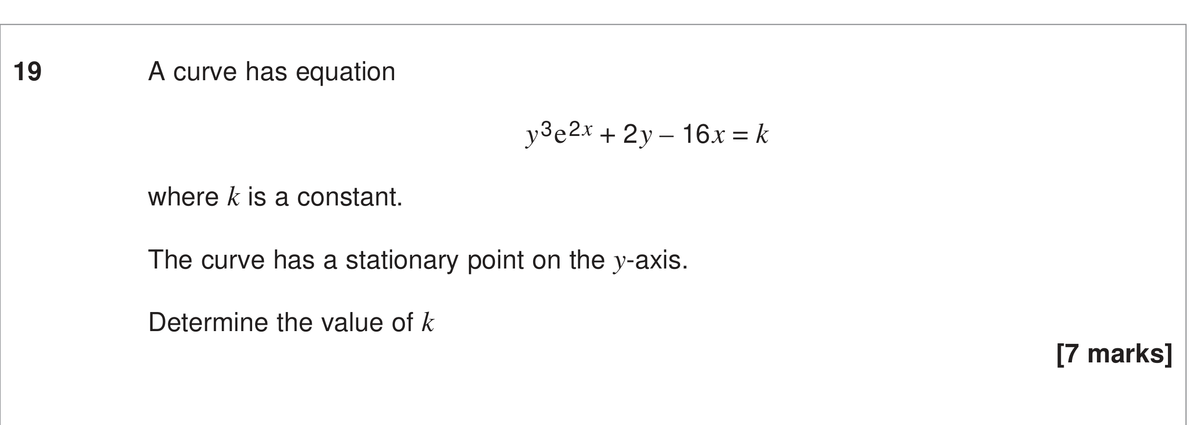 Question 19 — Differentiation — AQA June 2024