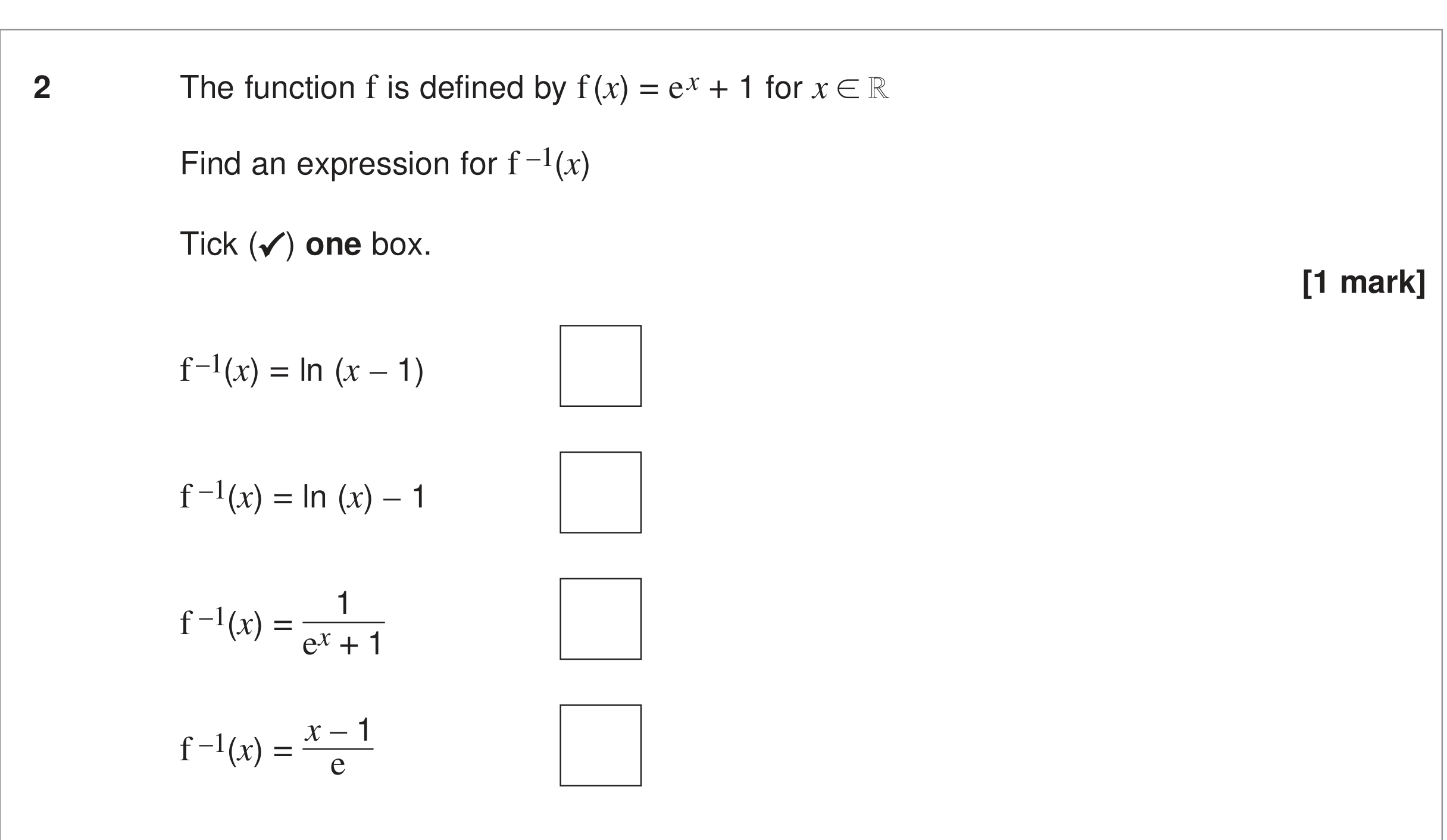 Question 2 — Functions — AQA June 2024