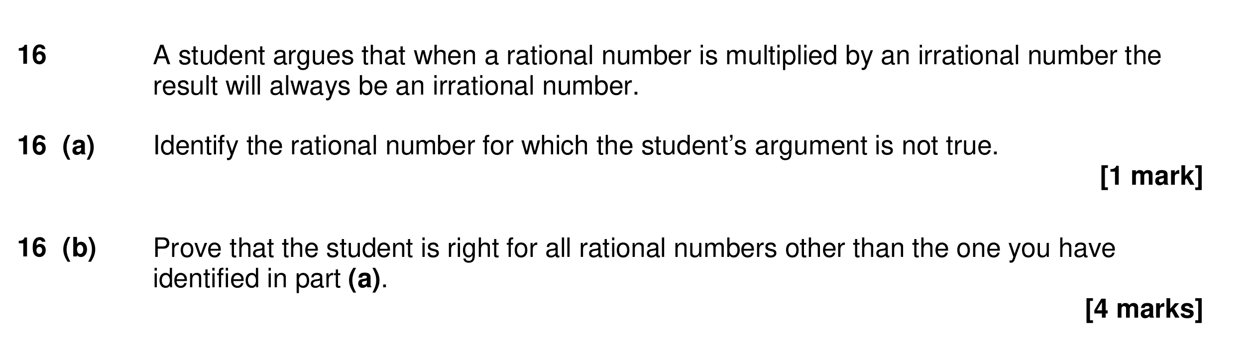 Question 16 — Proof — AQA Specimen