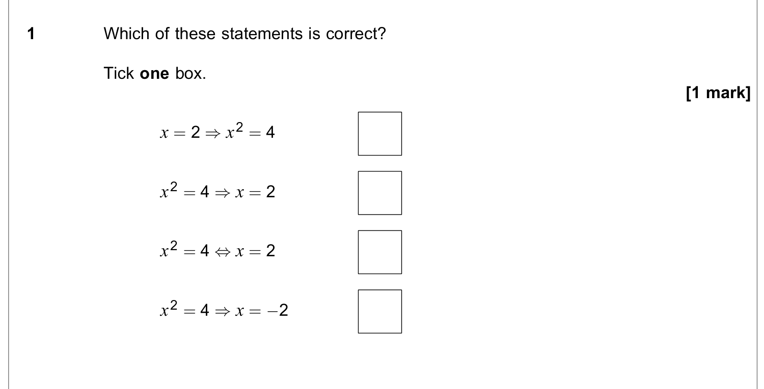Question 1 — Other — AQA June 2018