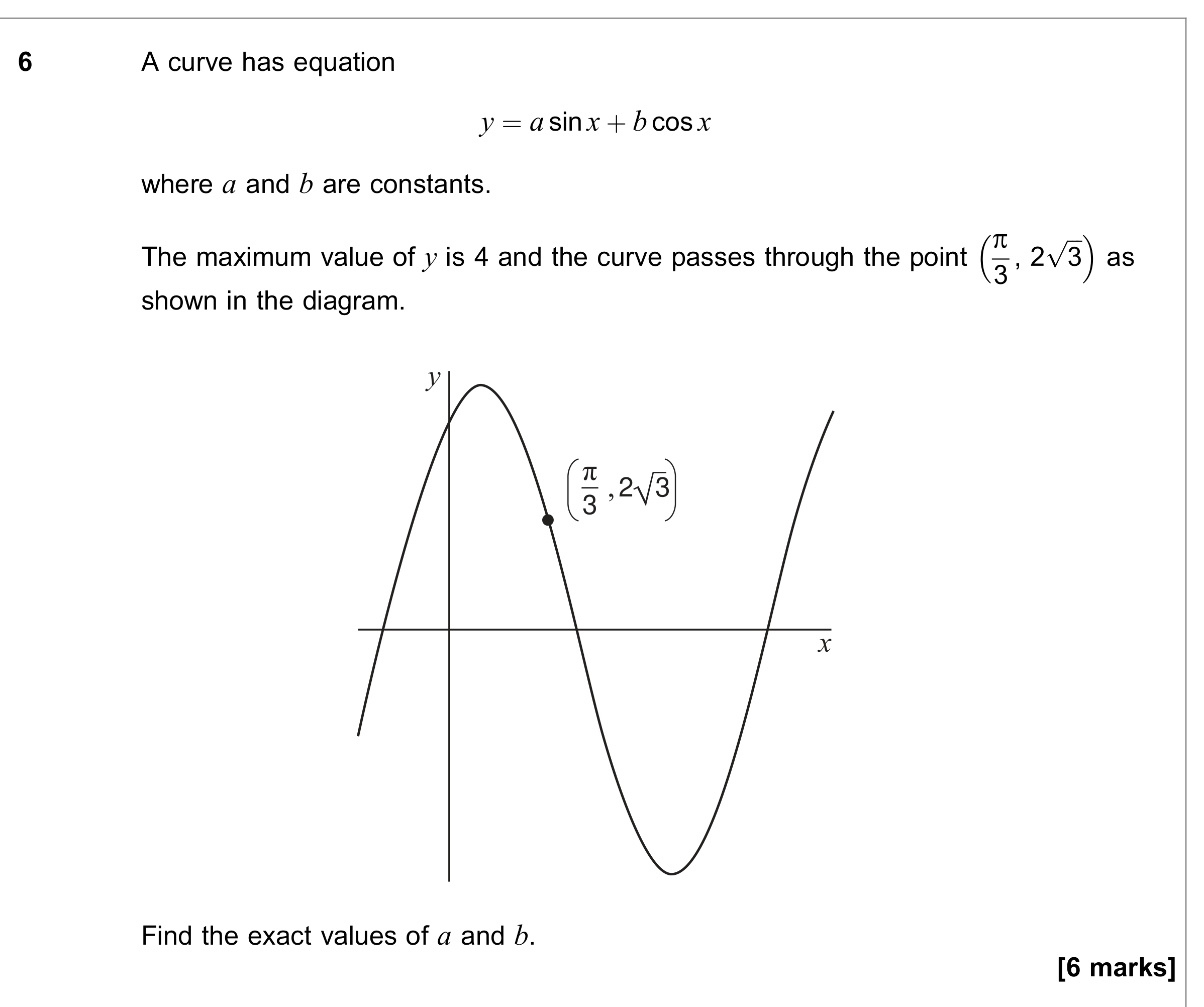 Question 6 — Trig — AQA June 2019