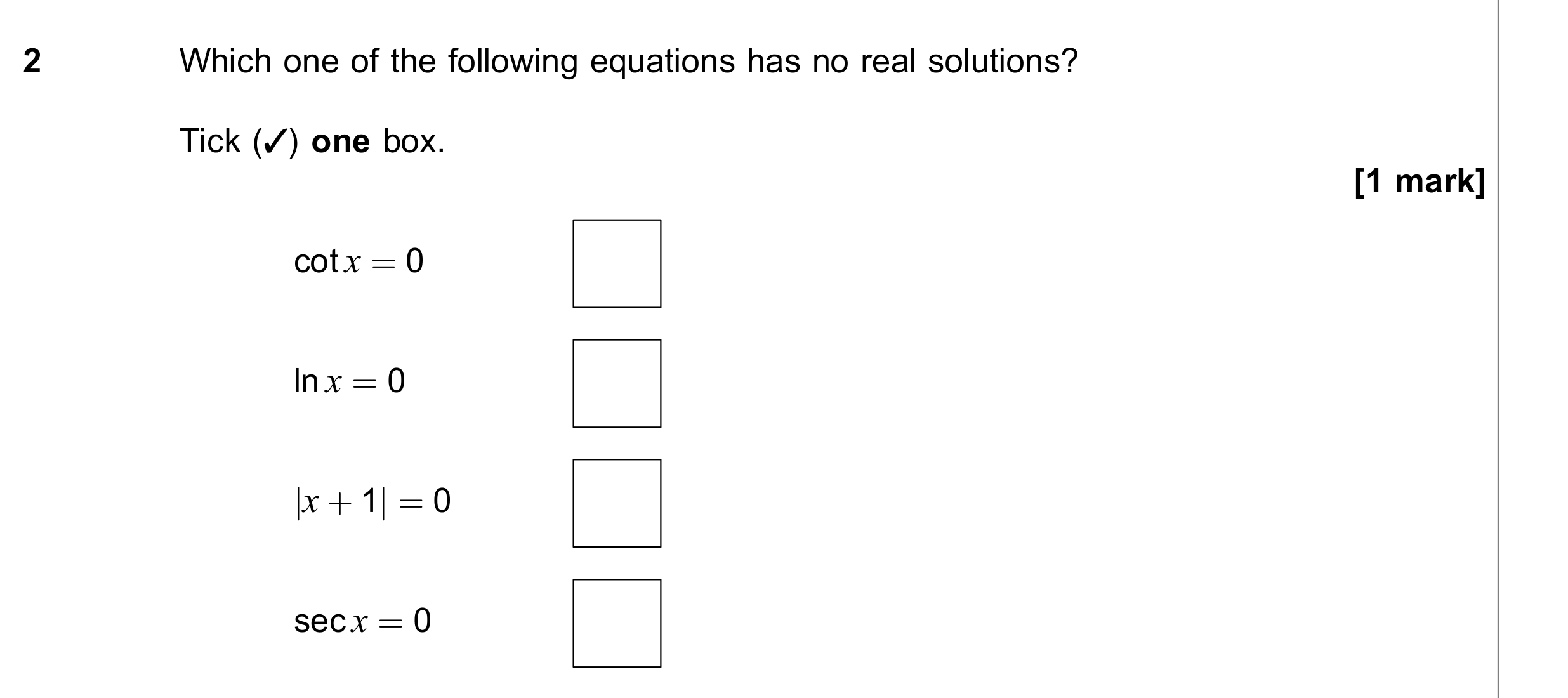 Question 2 — Other — AQA June 2020