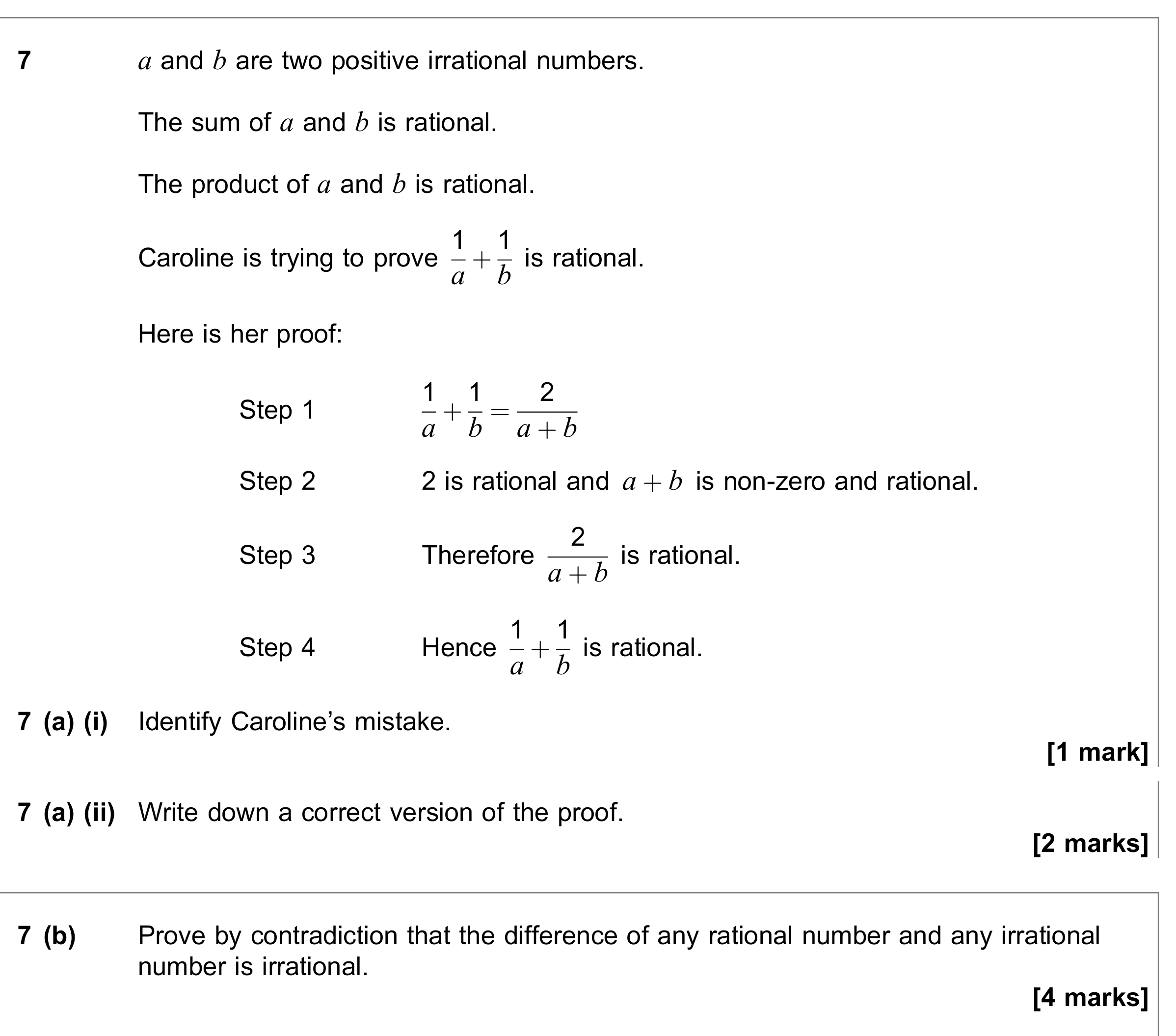 Question 7 — Proof — AQA June 2020