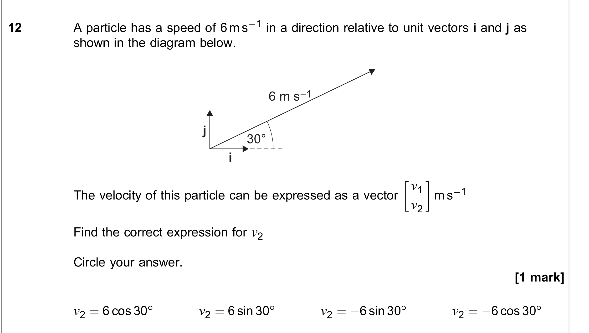 Question 12 — Vectors — AQA June 2021