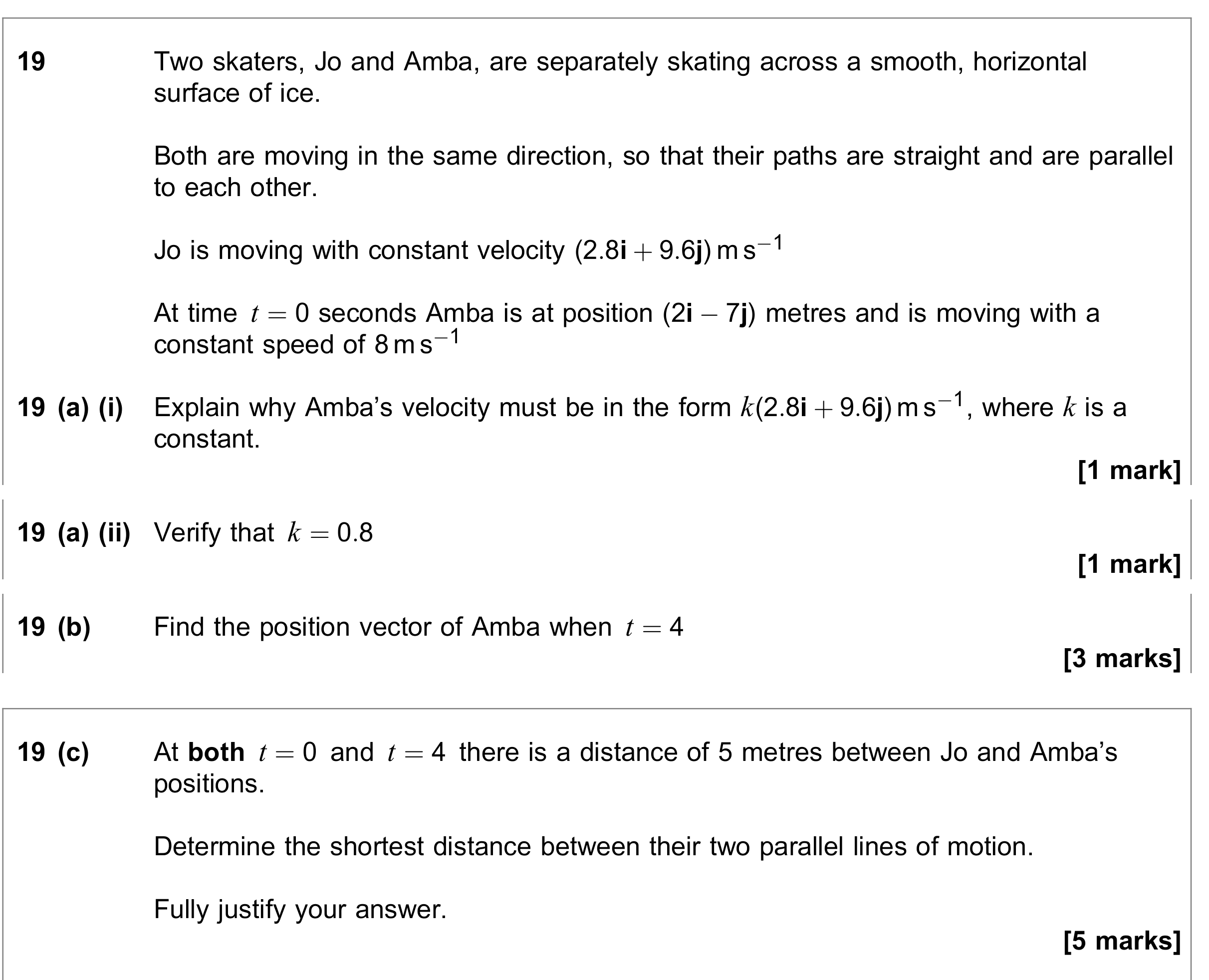 Question 19 — Constant Acceleration 2d — AQA June 2021