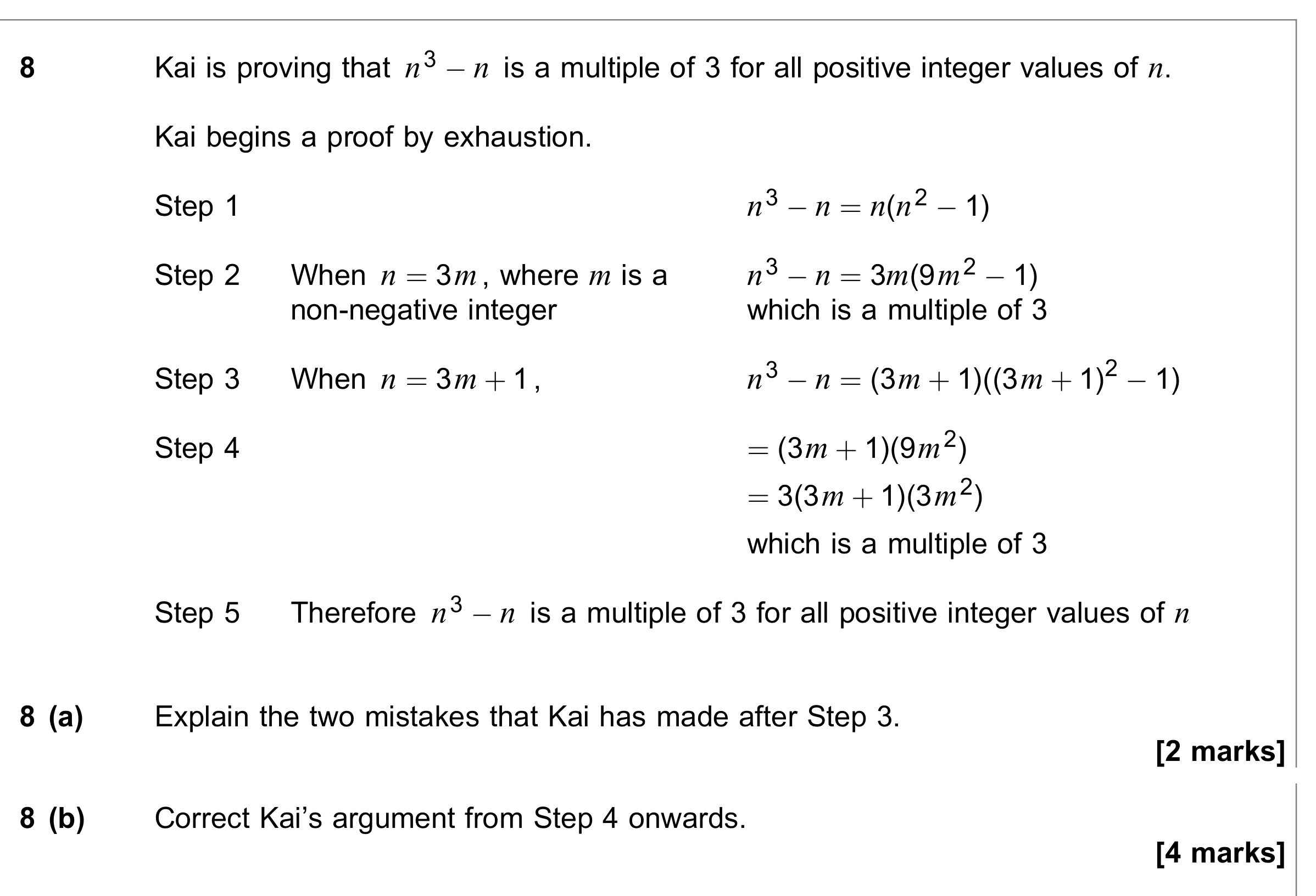 Question 8 — Proof — AQA June 2021