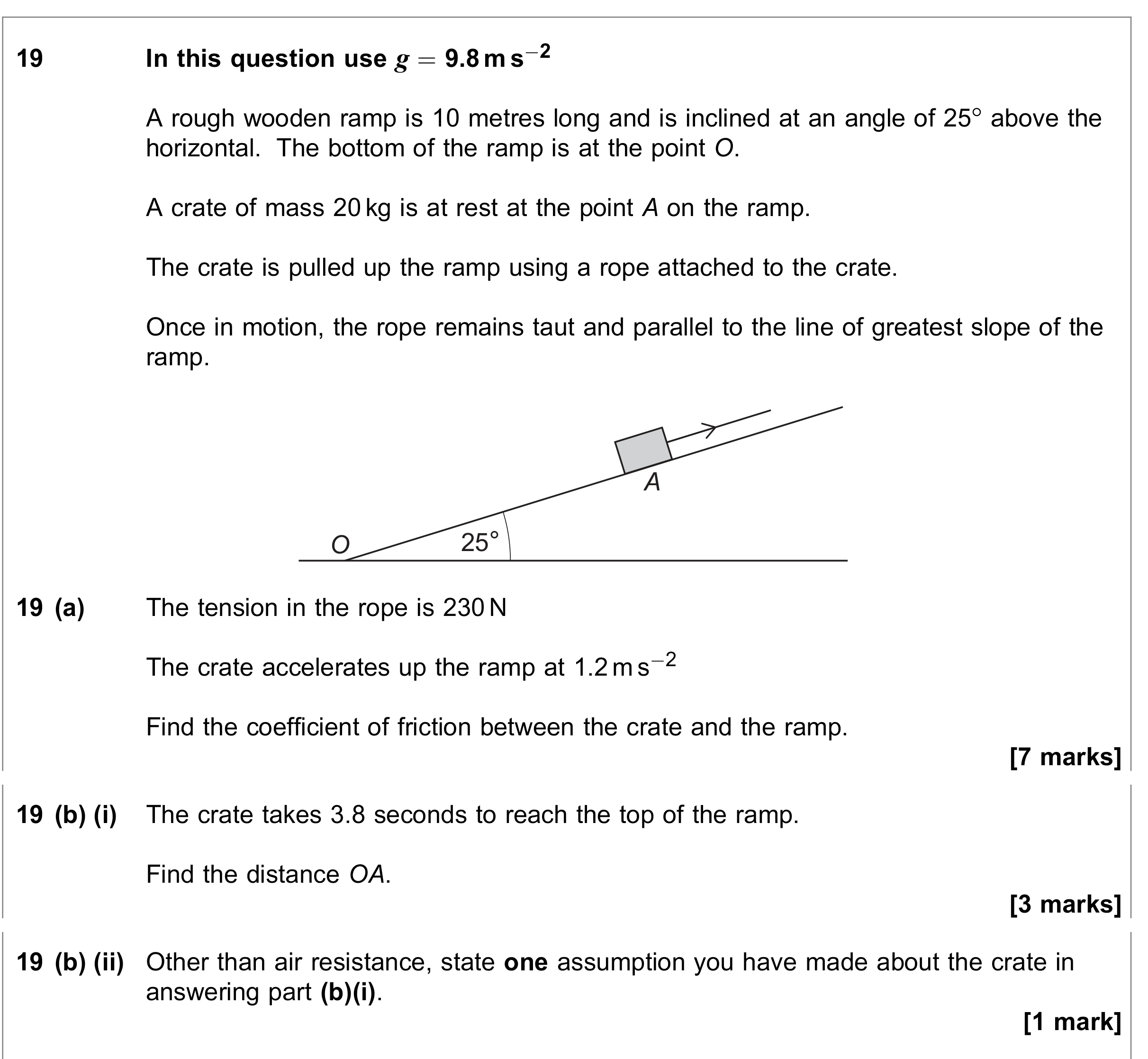 Question 19 — Forces and Friction — AQA June 2022