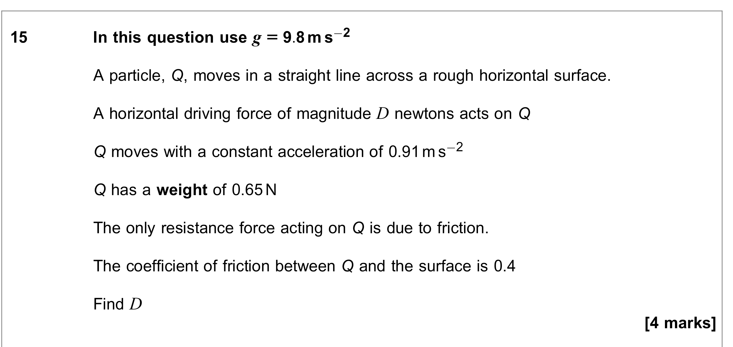 Question 15 — Forces and Friction — AQA June 2023