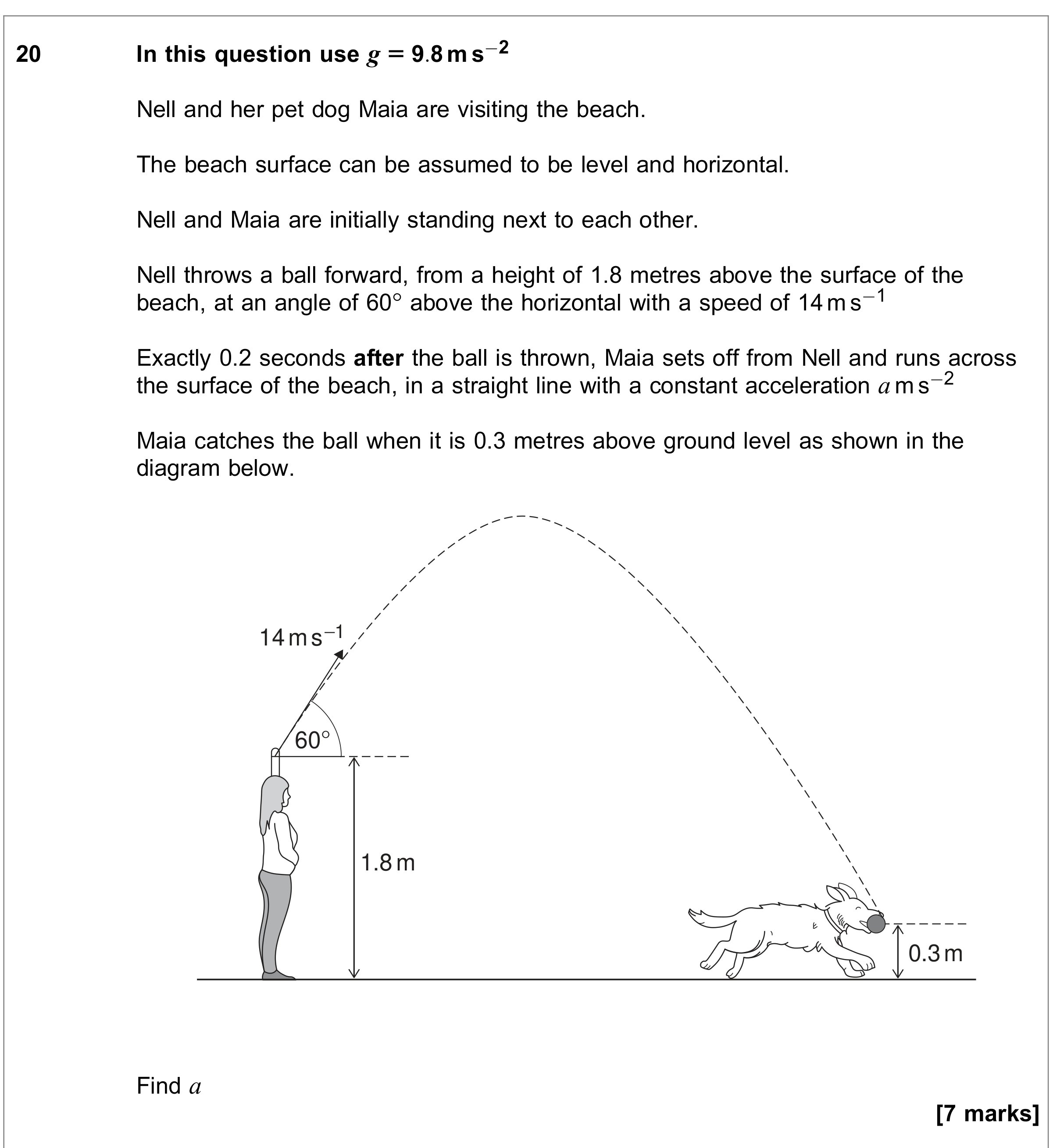 Question 20 — Projectiles — AQA June 2023